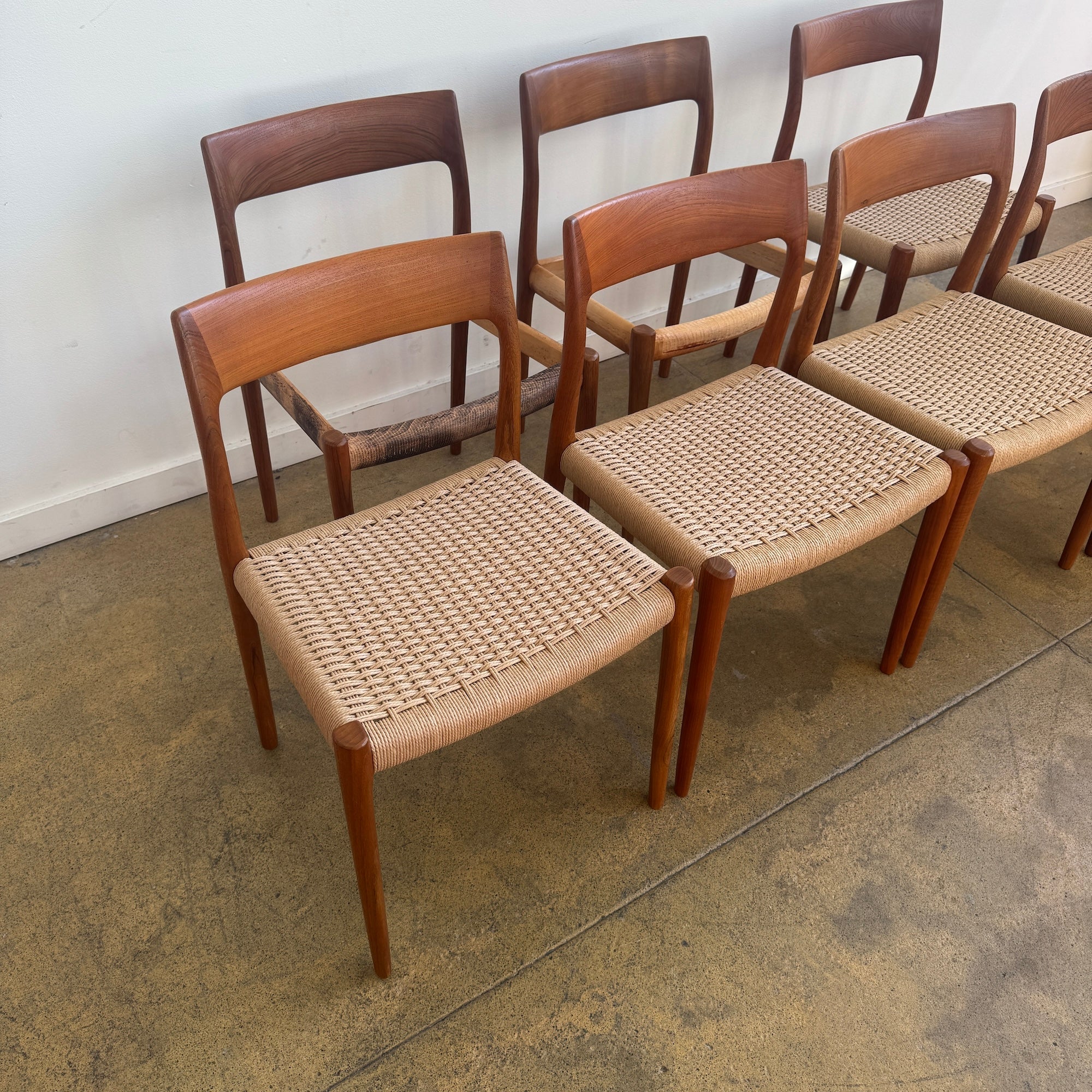 Danish Modern "Set of 8" Niels O. Møller "Model 77" Teak Dining Chairs (Fully Restored) - Image 7