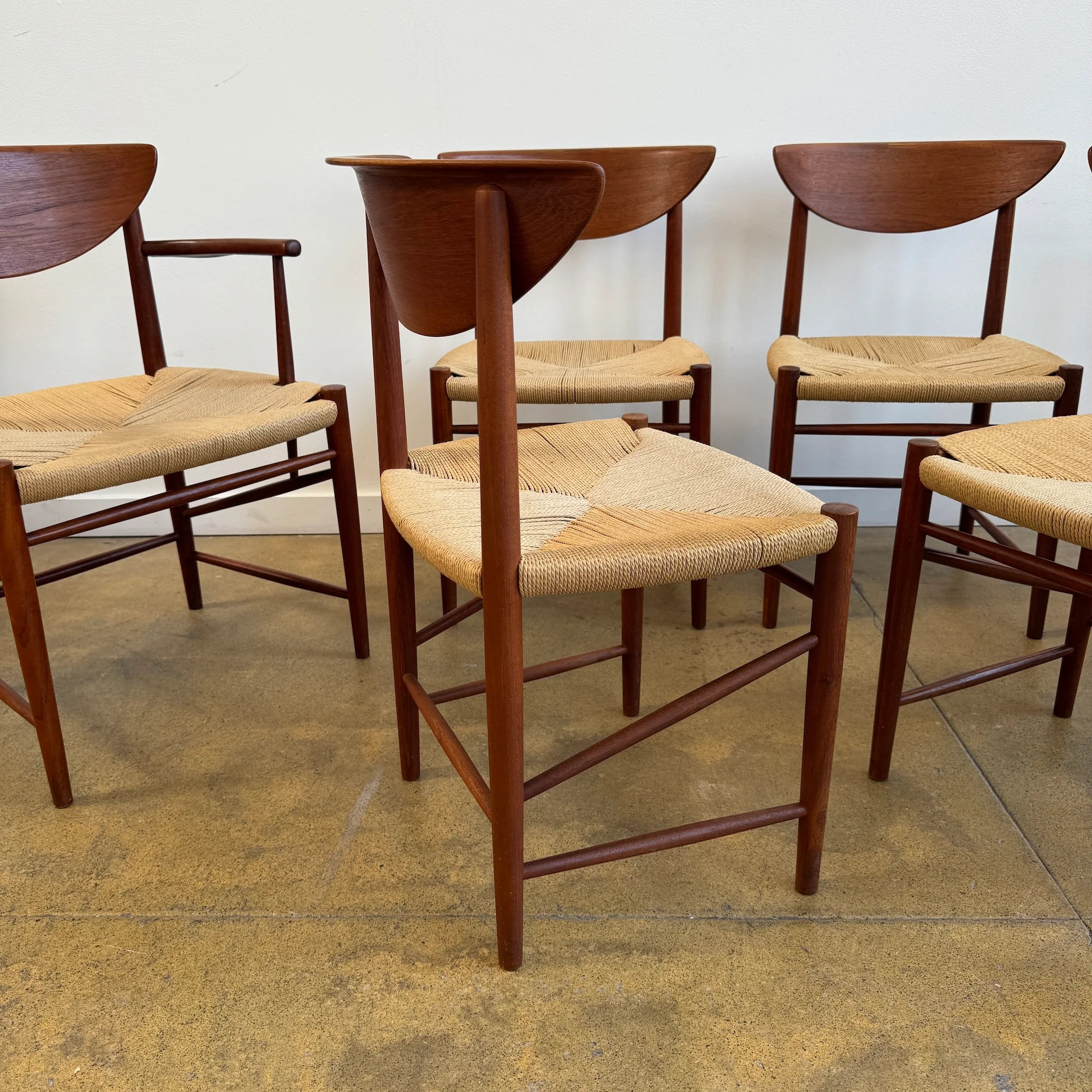 Danish Modern Six "Model 316" Teak Dining chairs by Peter Hvidt and Orla Mølgaard - Image 7