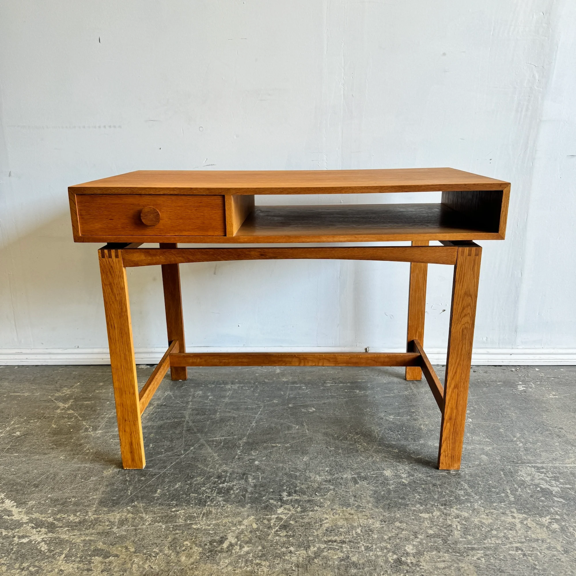 Danish Modern Solid Oakwood Desk - Image 4