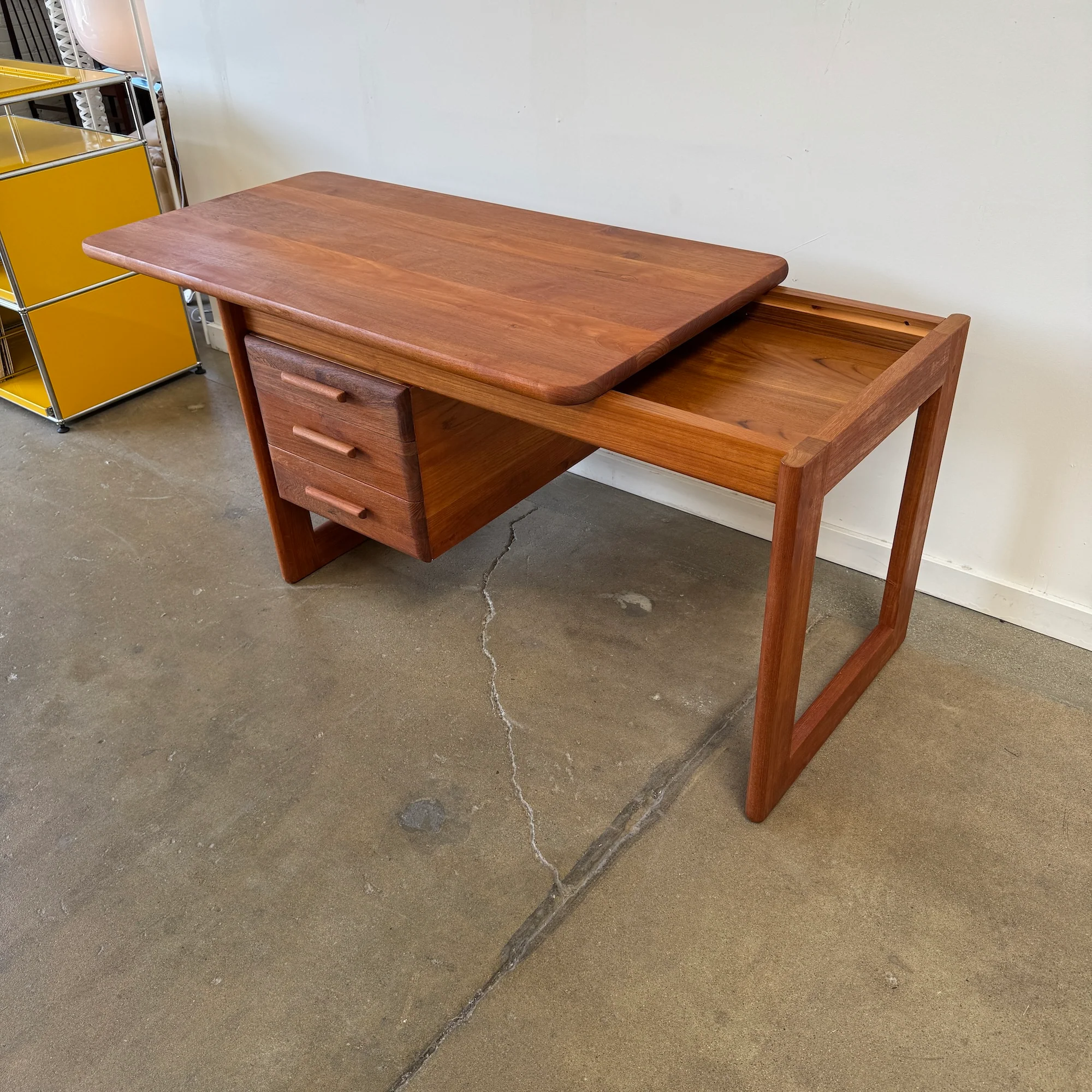 Danish Modern Solid Teak Desk by Dyrlund, 1960s - Image 3