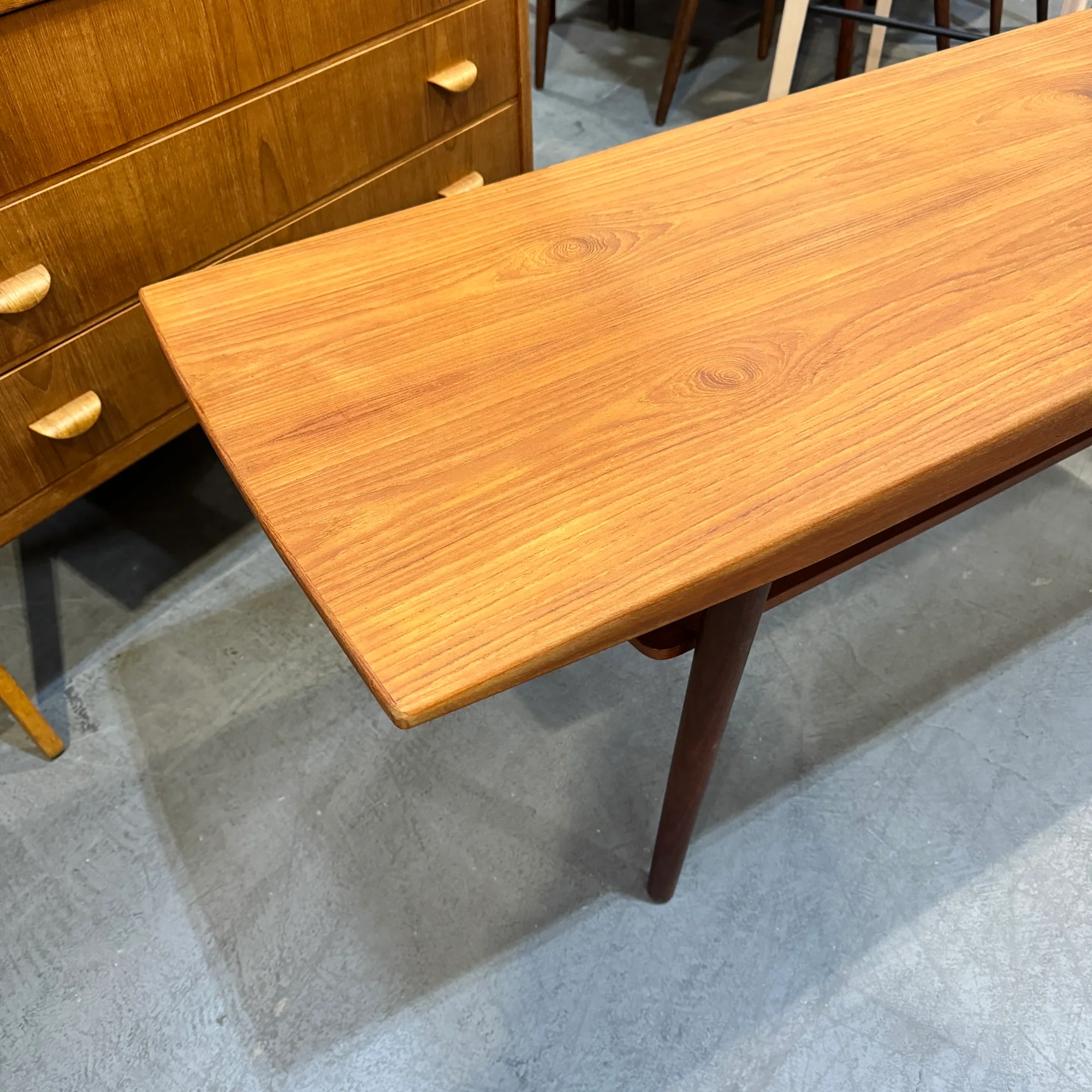 Danish Modern Surfboard Teakwood Coffee Table - Image 4