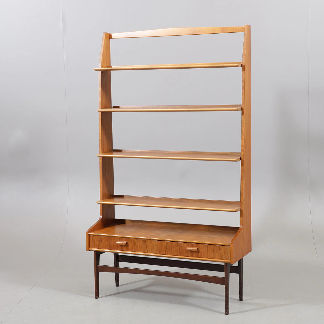 Danish Modern Tall Teak Bookshelf - Image 2