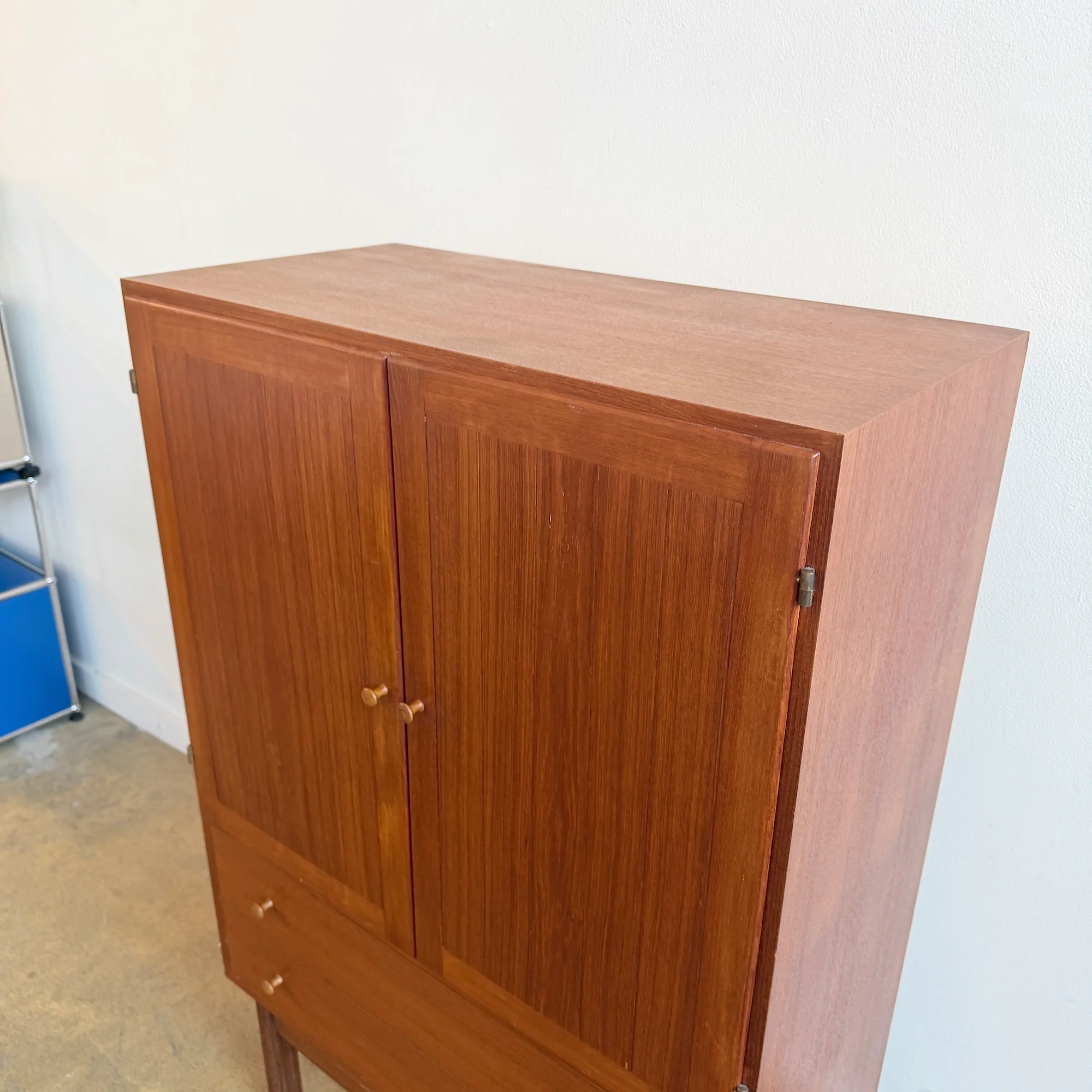 Danish Modern Tall Teak Storage Cabinet - Image 5