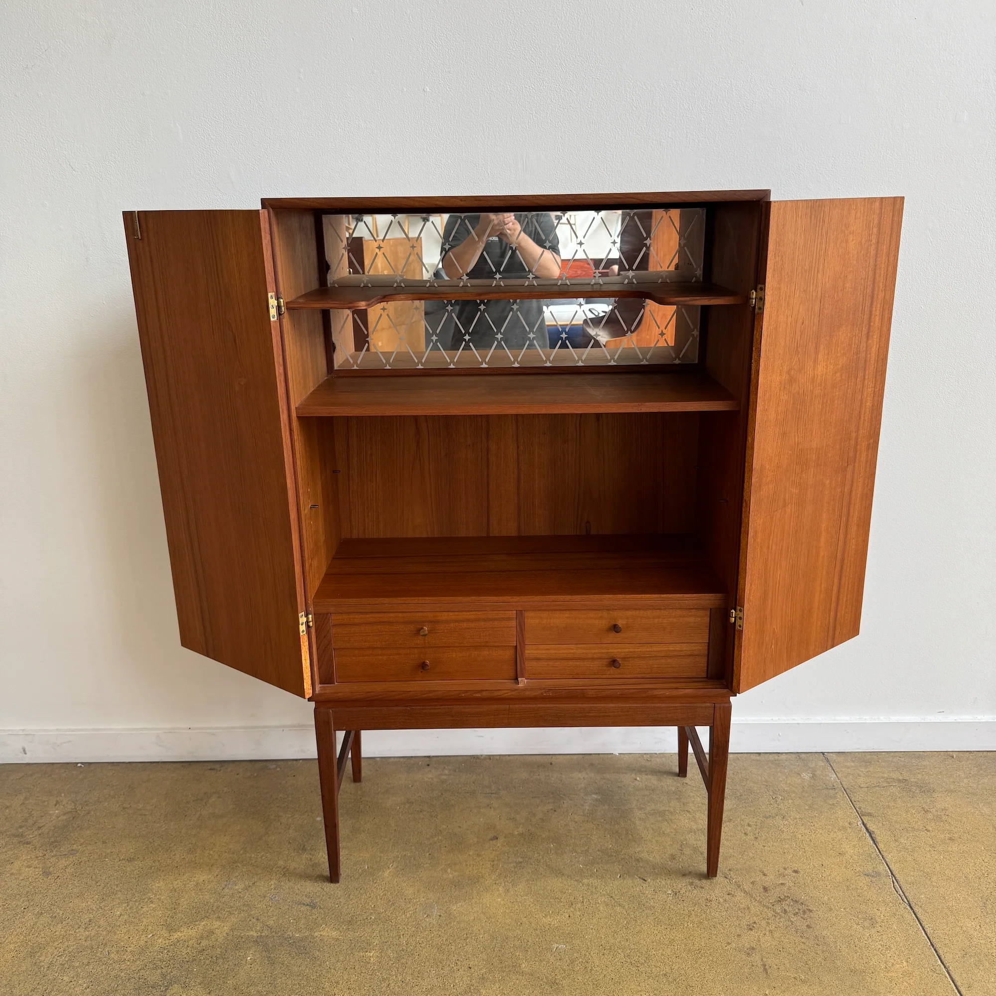 Danish Modern Teak Bar Cabinet, 1960s - Image 2