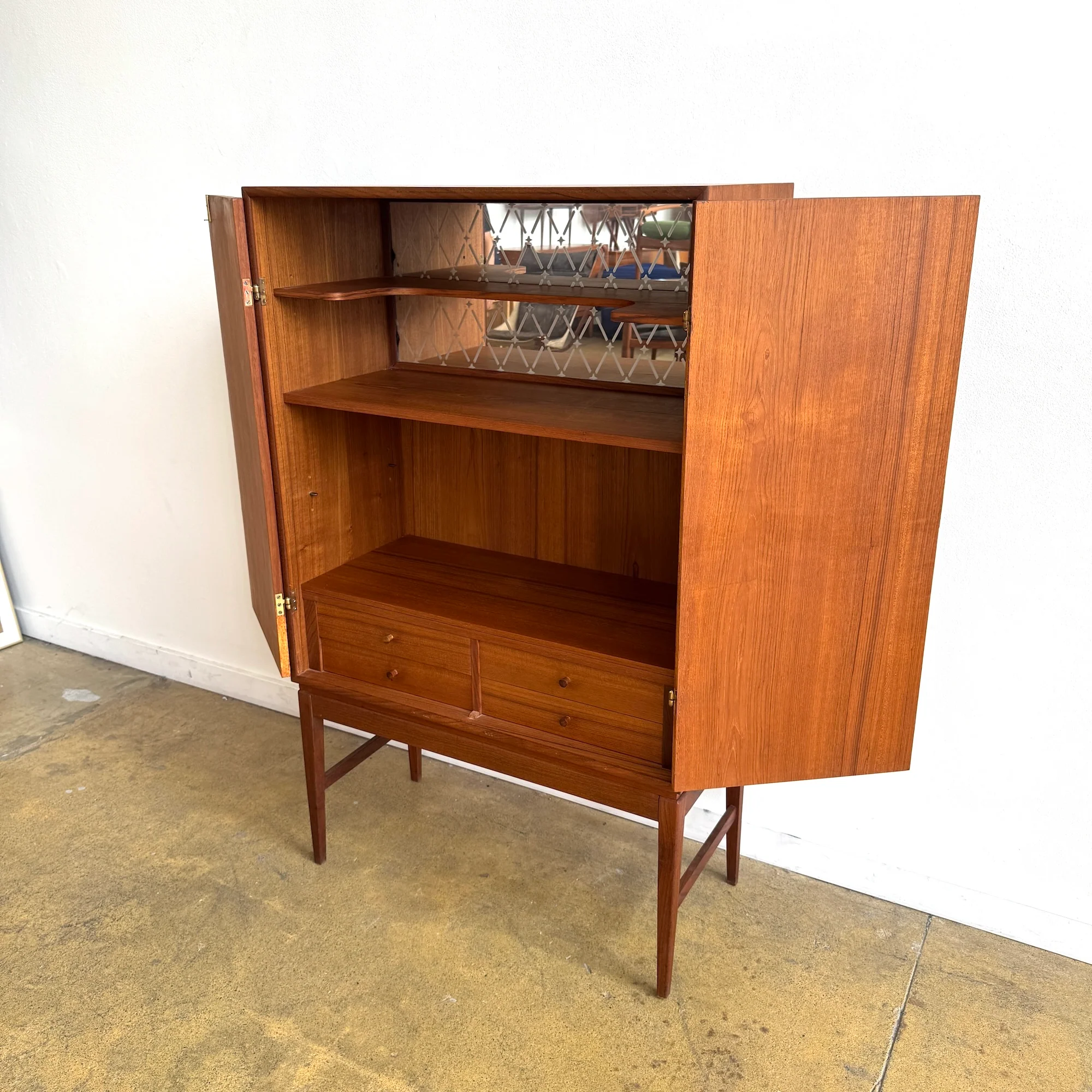 Danish Modern Teak Bar Cabinet, 1960s - Image 4