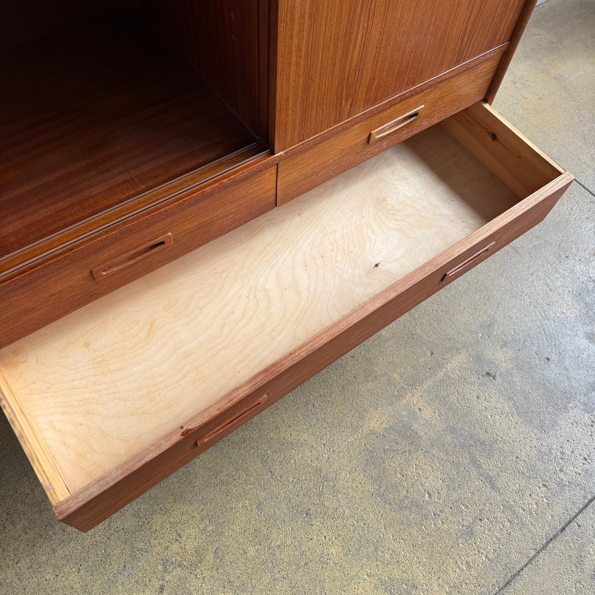 Danish Modern Teak Cabinet with Sliding Doors and Drawers, 1960s - Image 6