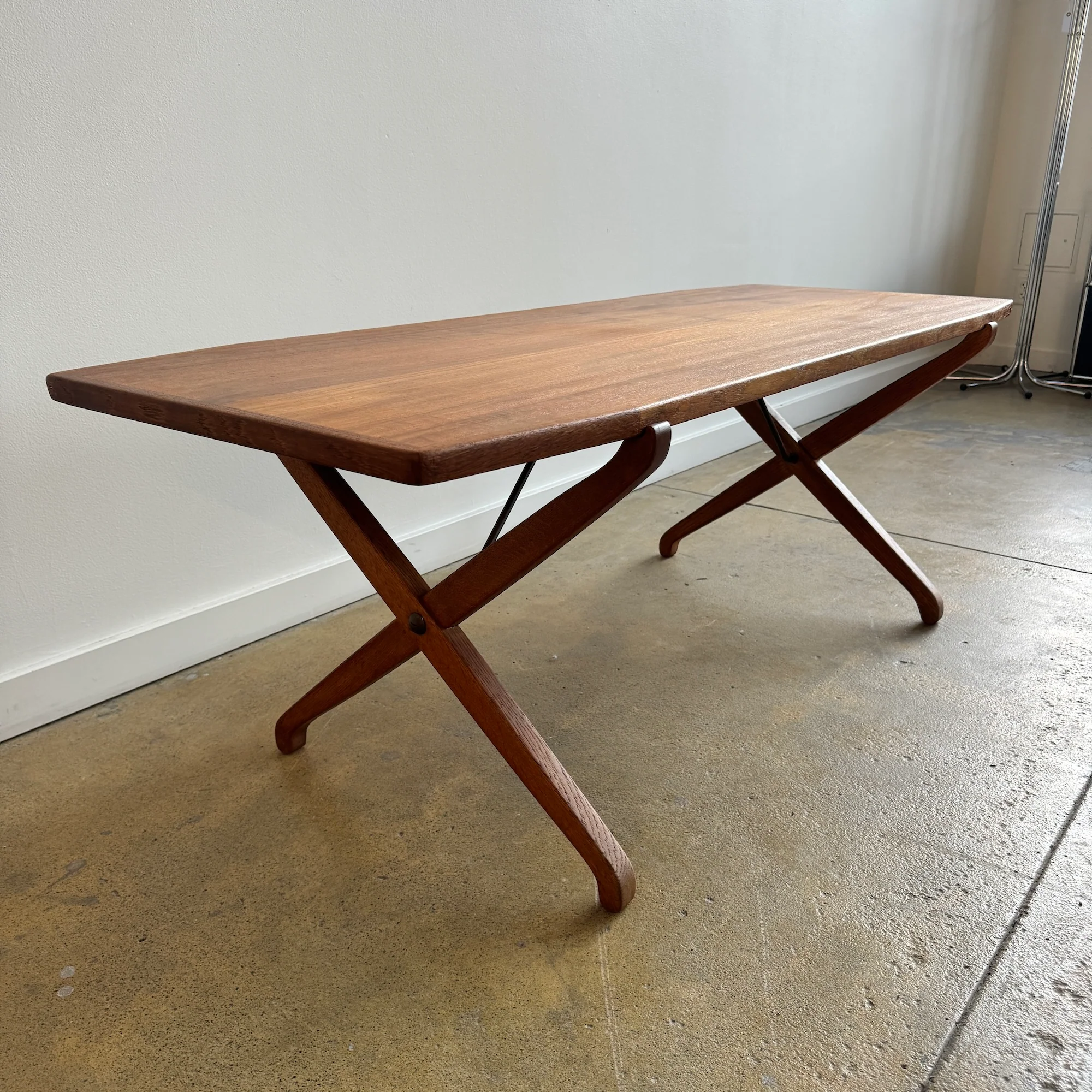 Danish Modern Teak Cross leg coffee table - Image 3