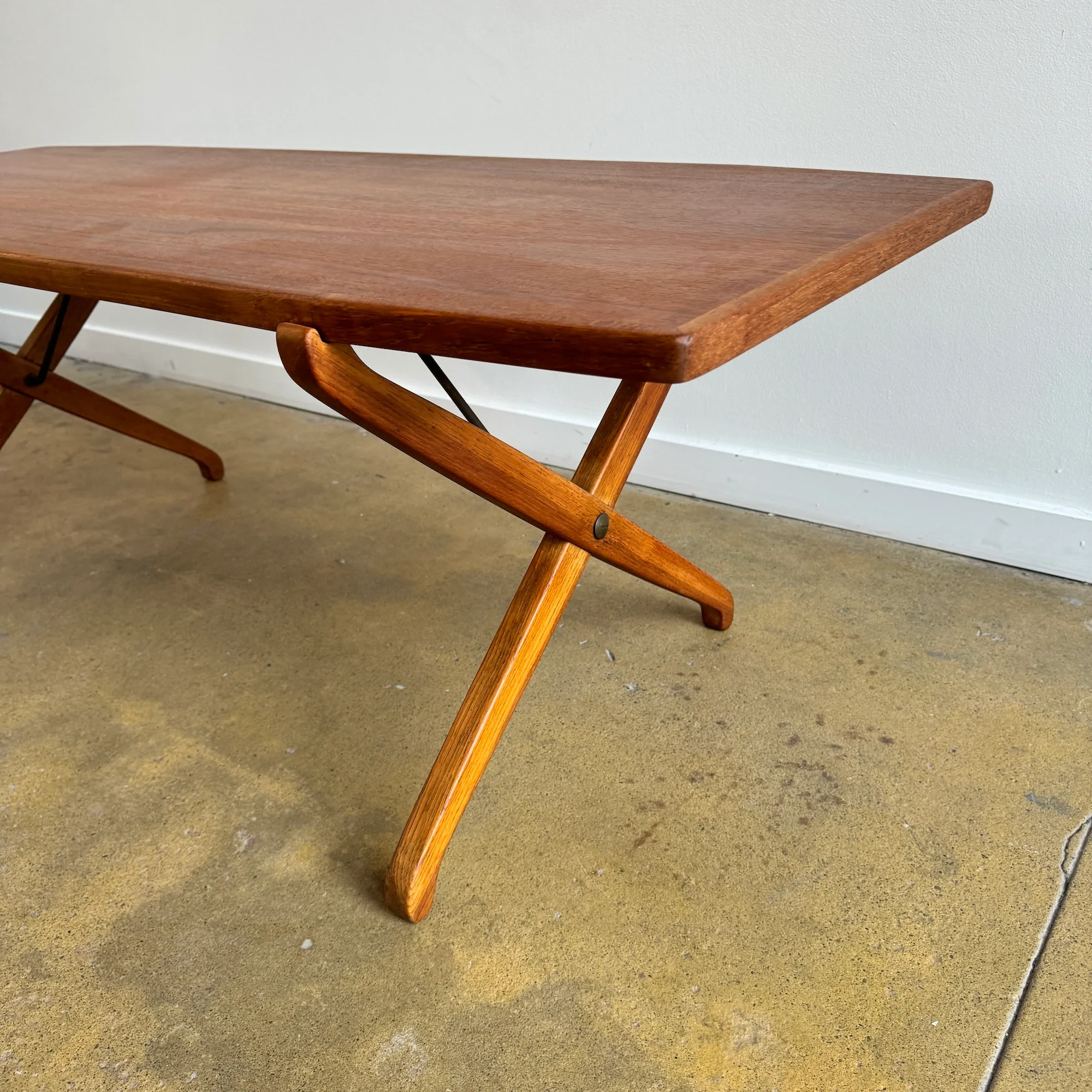 Danish Modern Teak Cross leg coffee table - Image 4