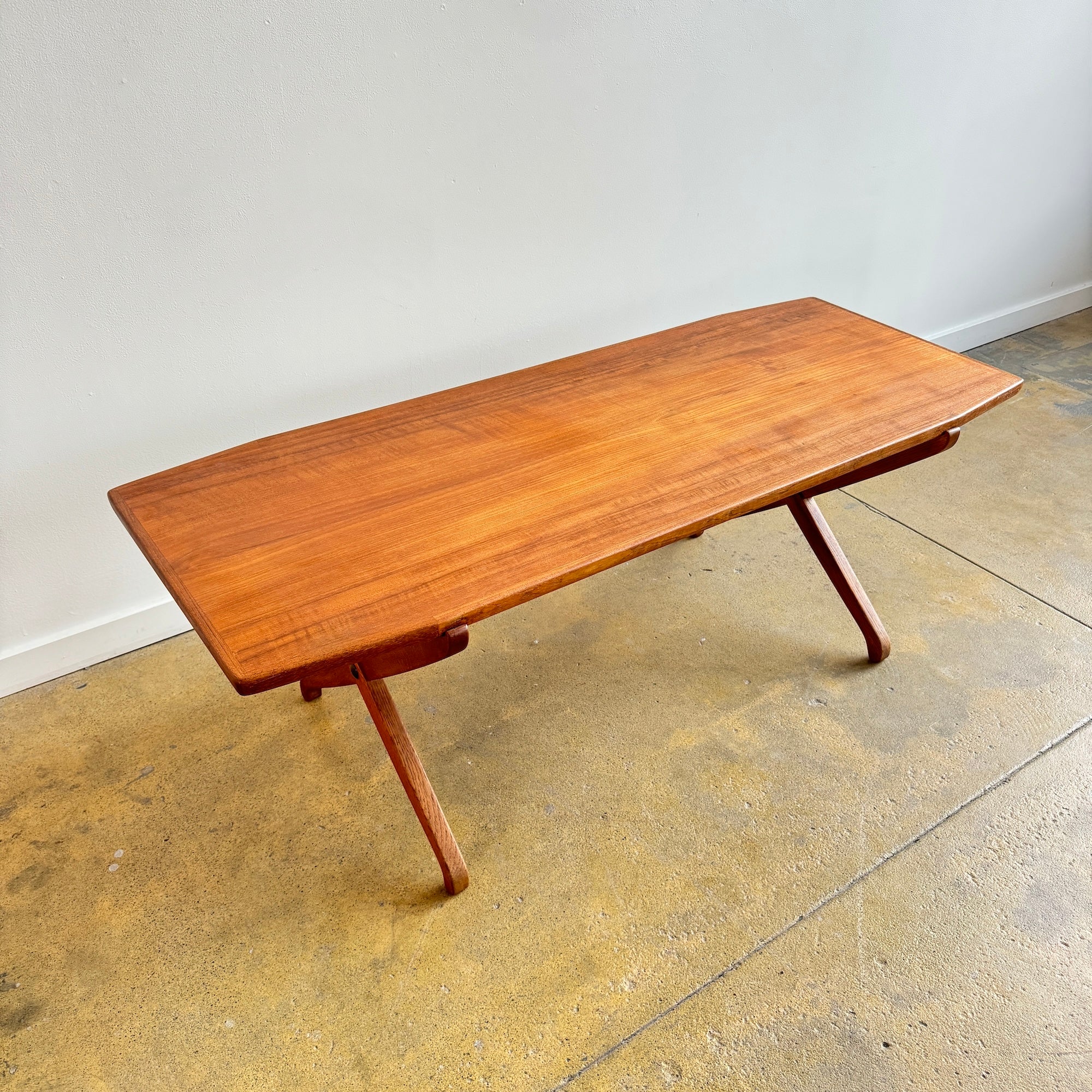 Danish Modern Teak Cross leg coffee table - Image 6