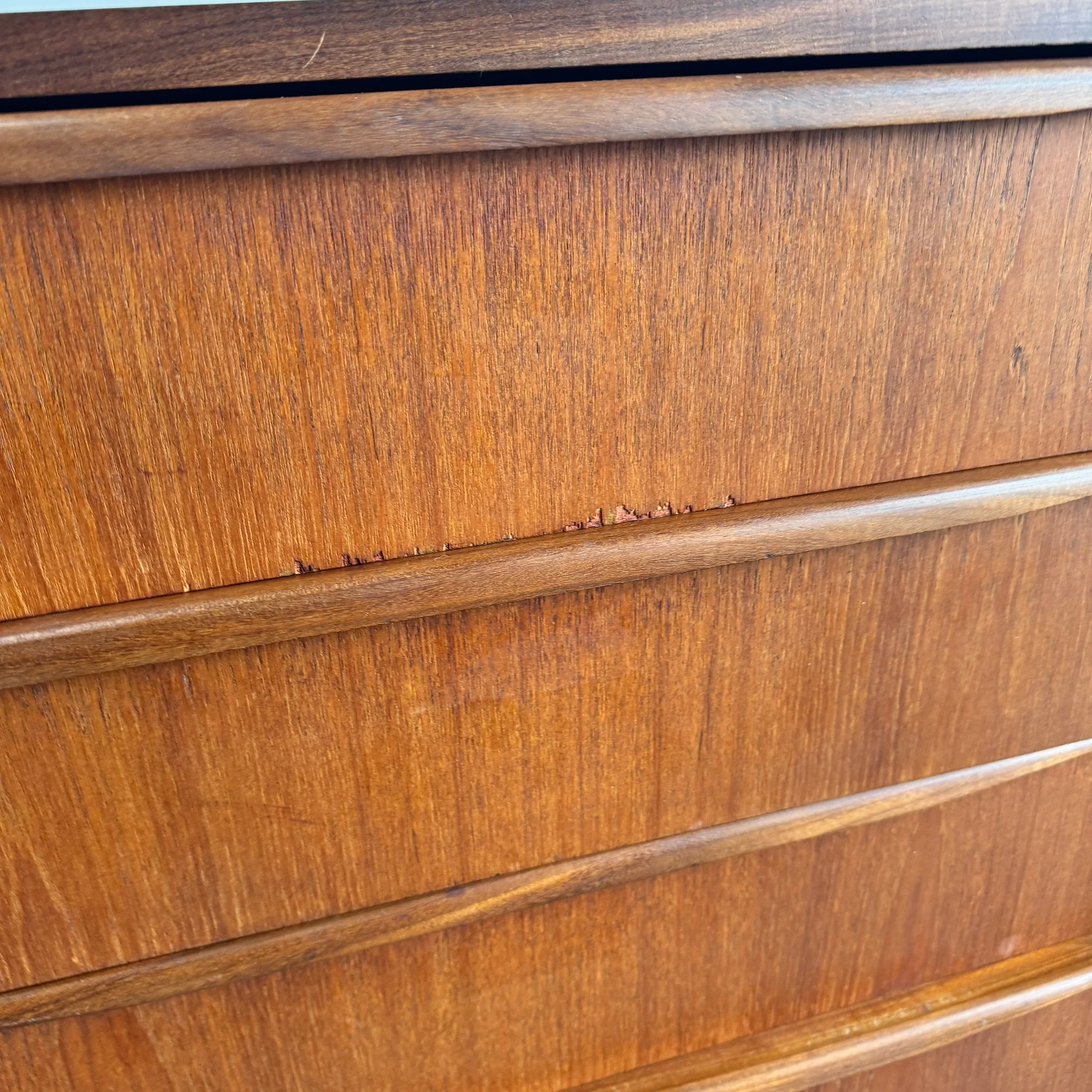 Danish Modern Teak Dresser with two matching Nightstands - Image 6