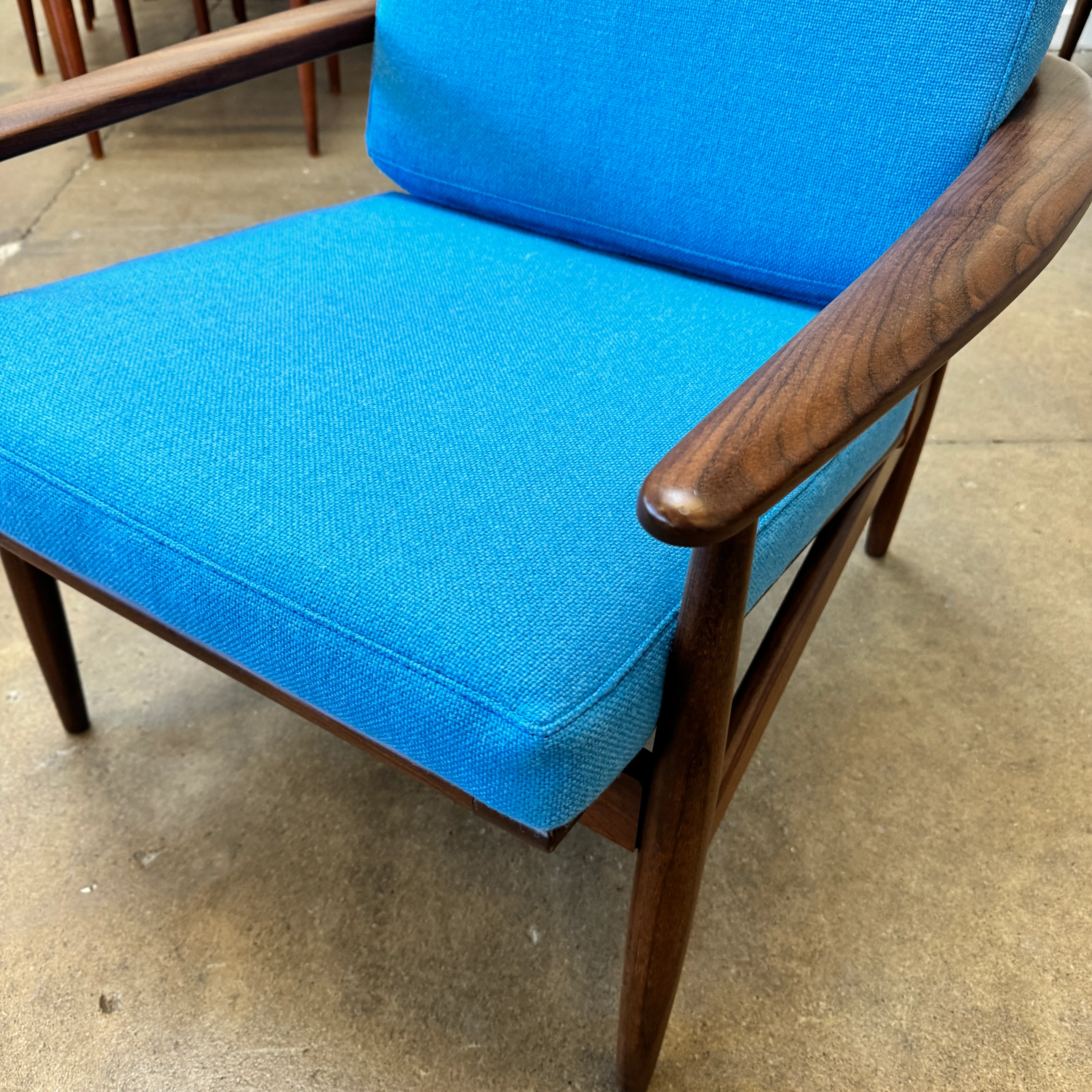 Danish Modern Teak Easy Chair with new Maharam upholstery - Image 3