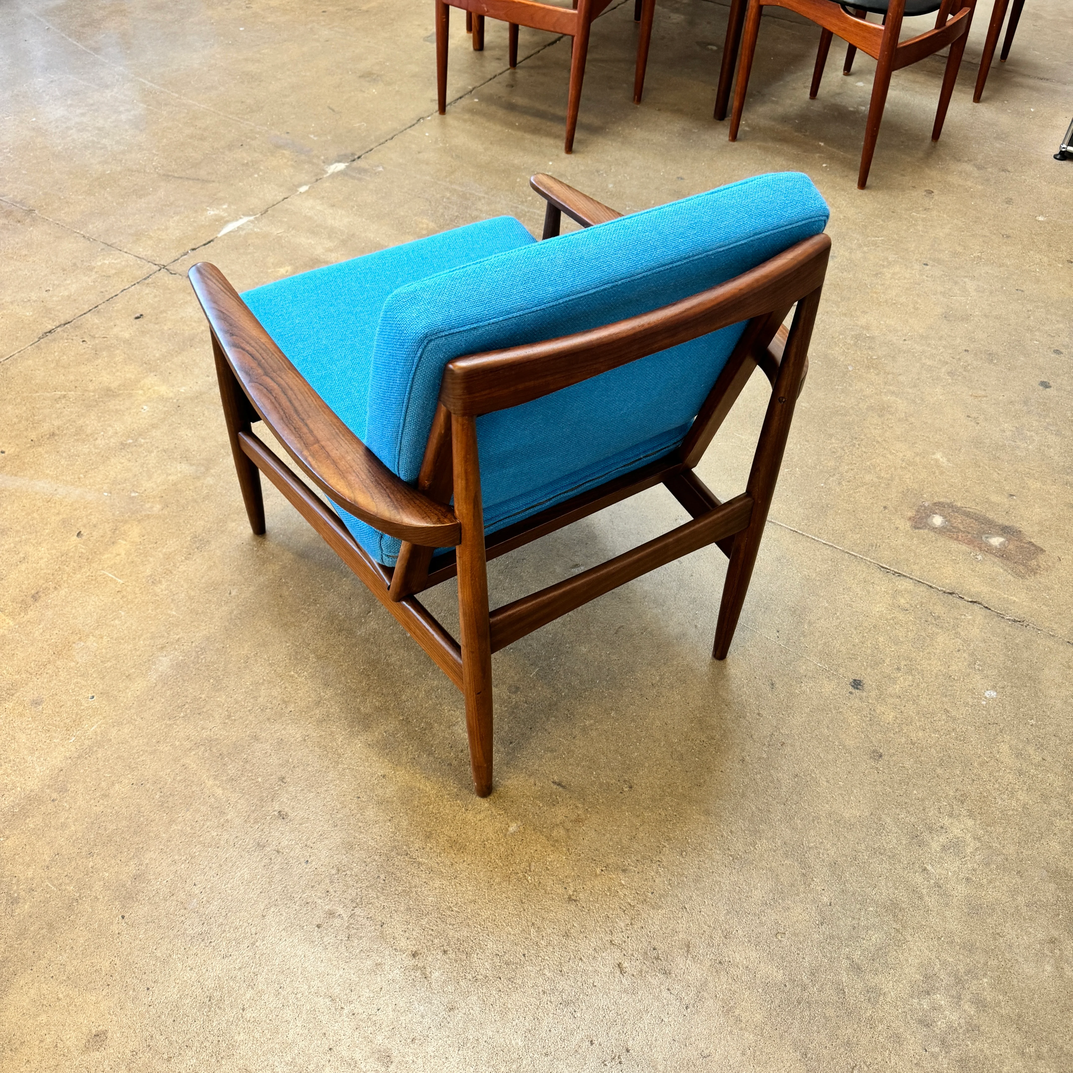 Danish Modern Teak Easy Chair with new Maharam upholstery - Image 6