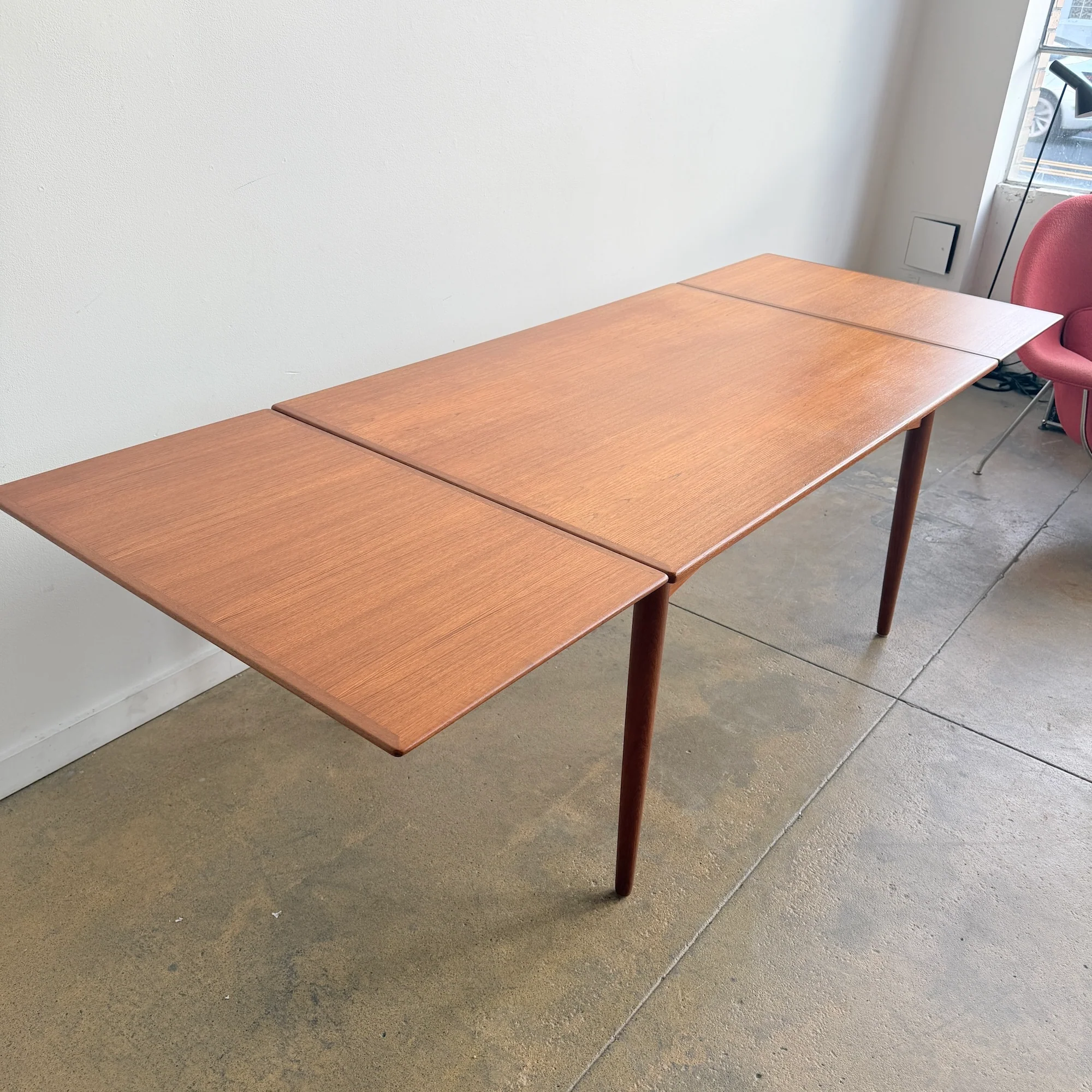 Danish Modern Teak Expandable Dining Table (Refinished) - Image 4