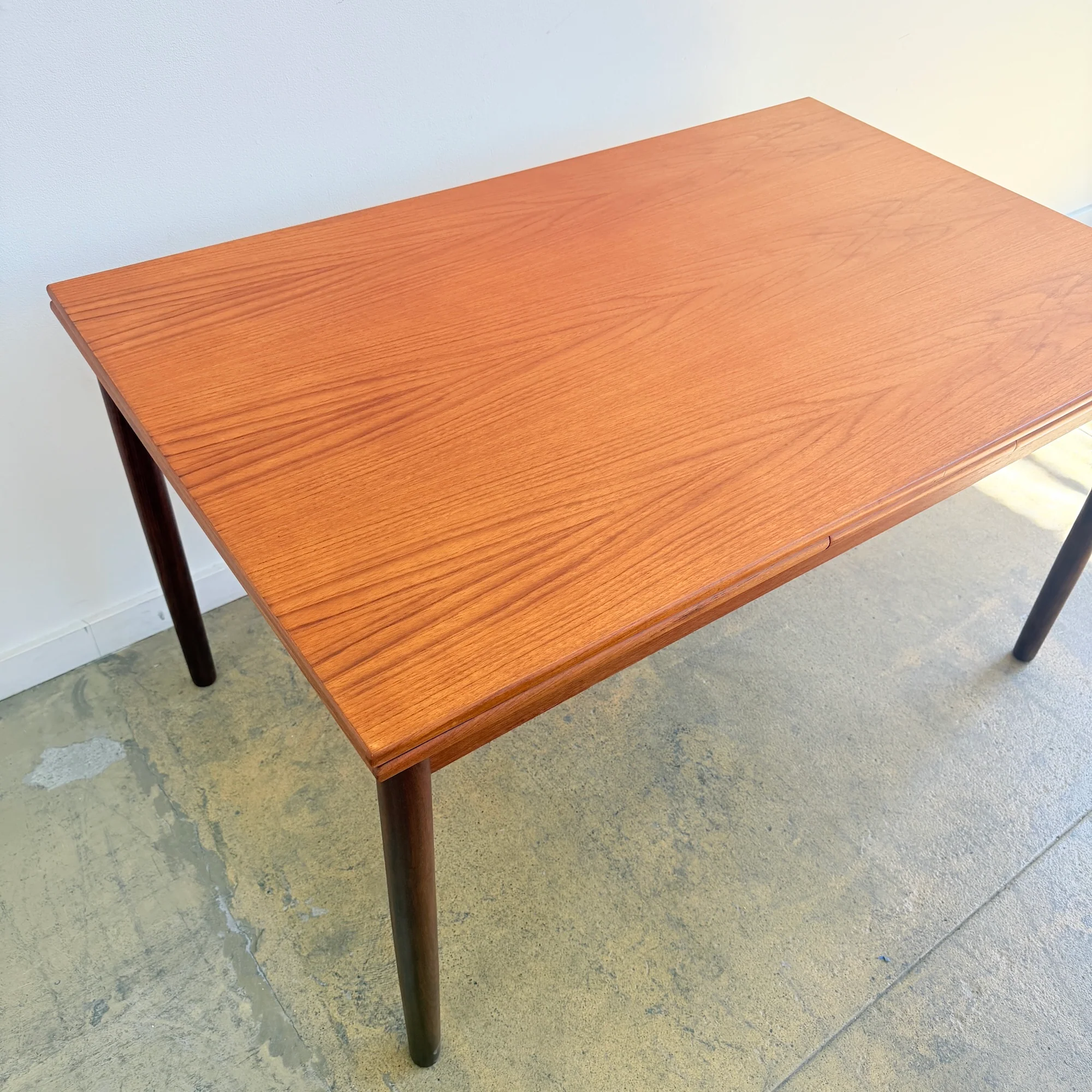 Danish Modern Teak Expandable Dining Table (Refinished) - Image 8
