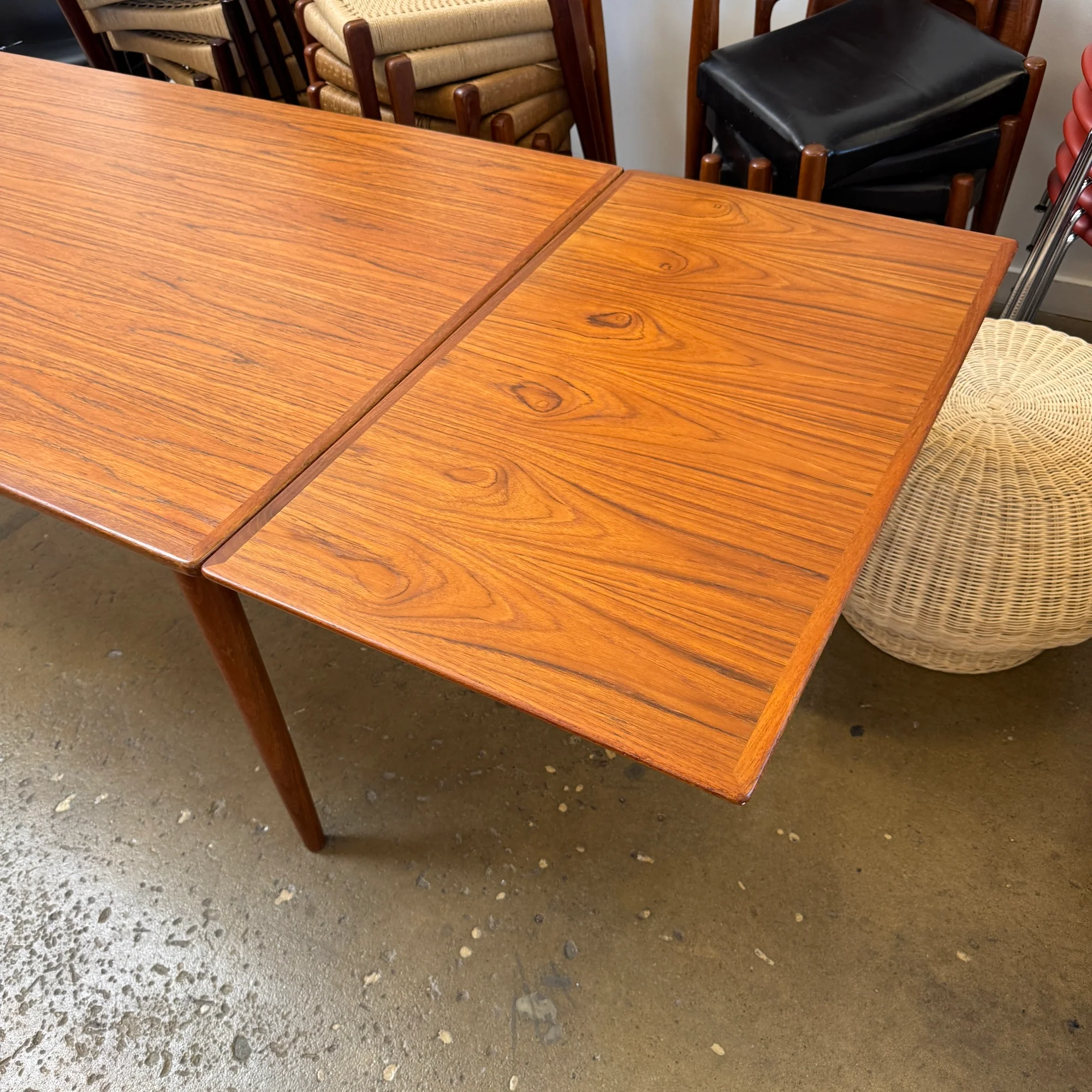 Danish Modern Teak Expandable Dining Table (Refinished) - Image 6