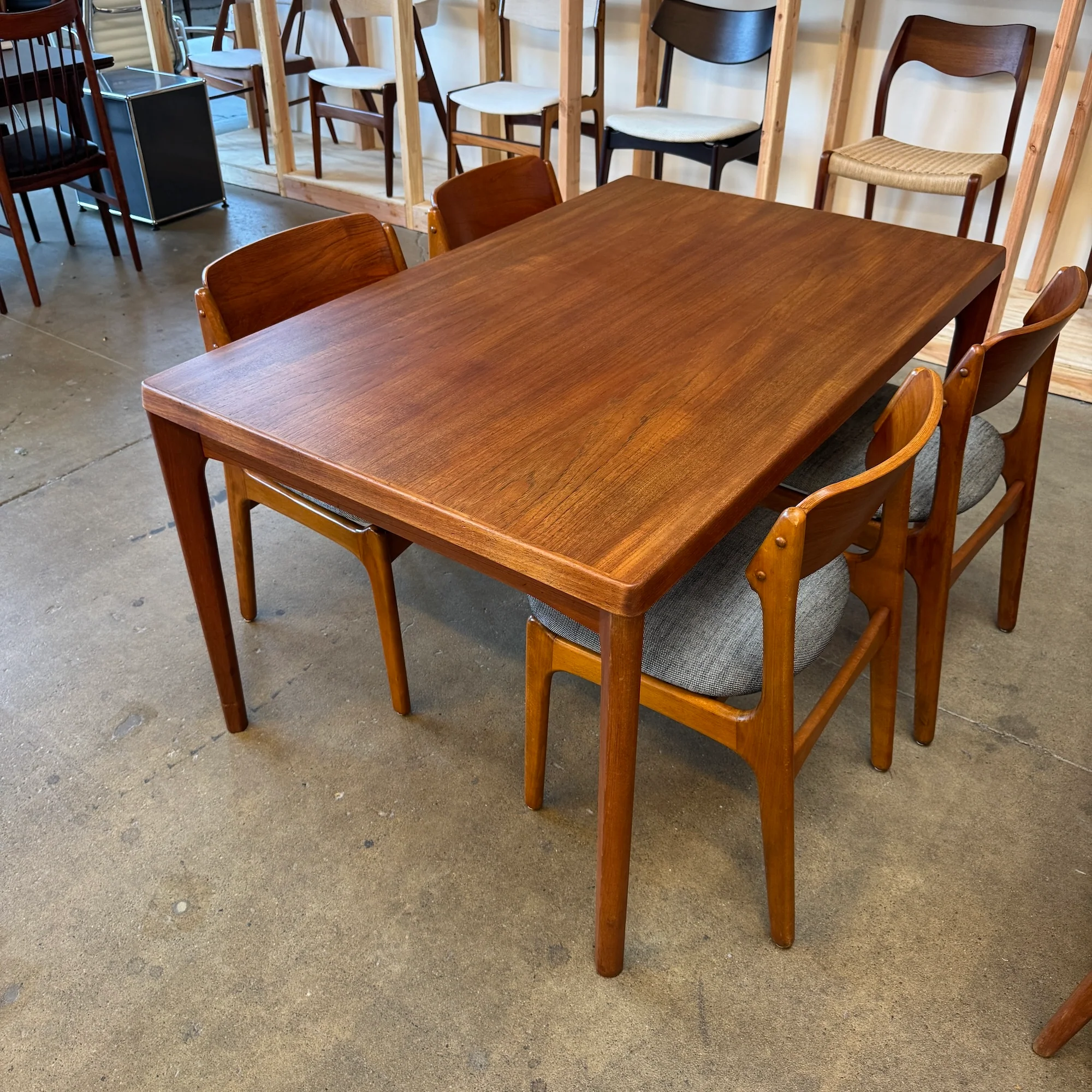 Danish Modern Teak Expandable Table by Henning Kjærnulf (Refinished) - Image 7