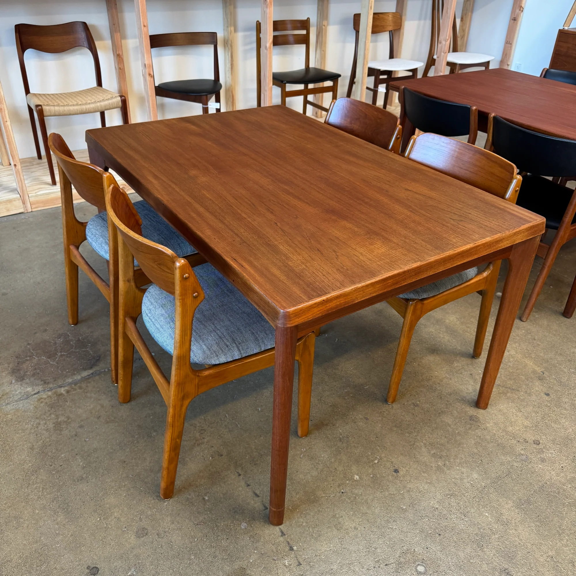 Danish Modern Teak Expandable Table by Henning Kjærnulf (Refinished) - Image 8