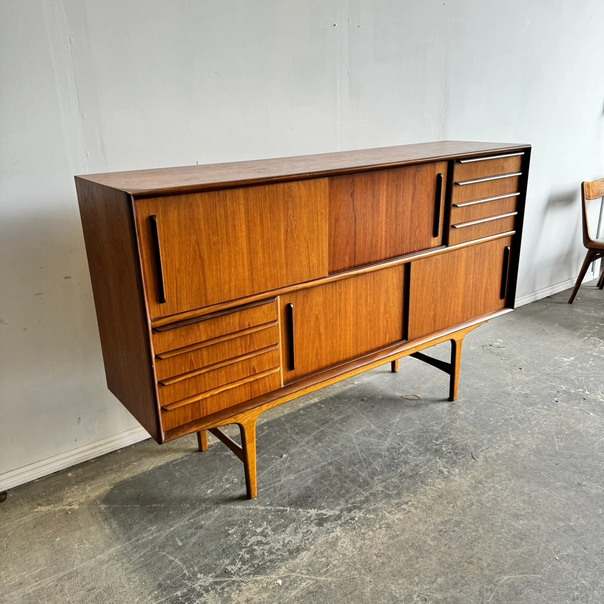 Danish Modern Teak Highboard Bar Cabinet - Image 2
