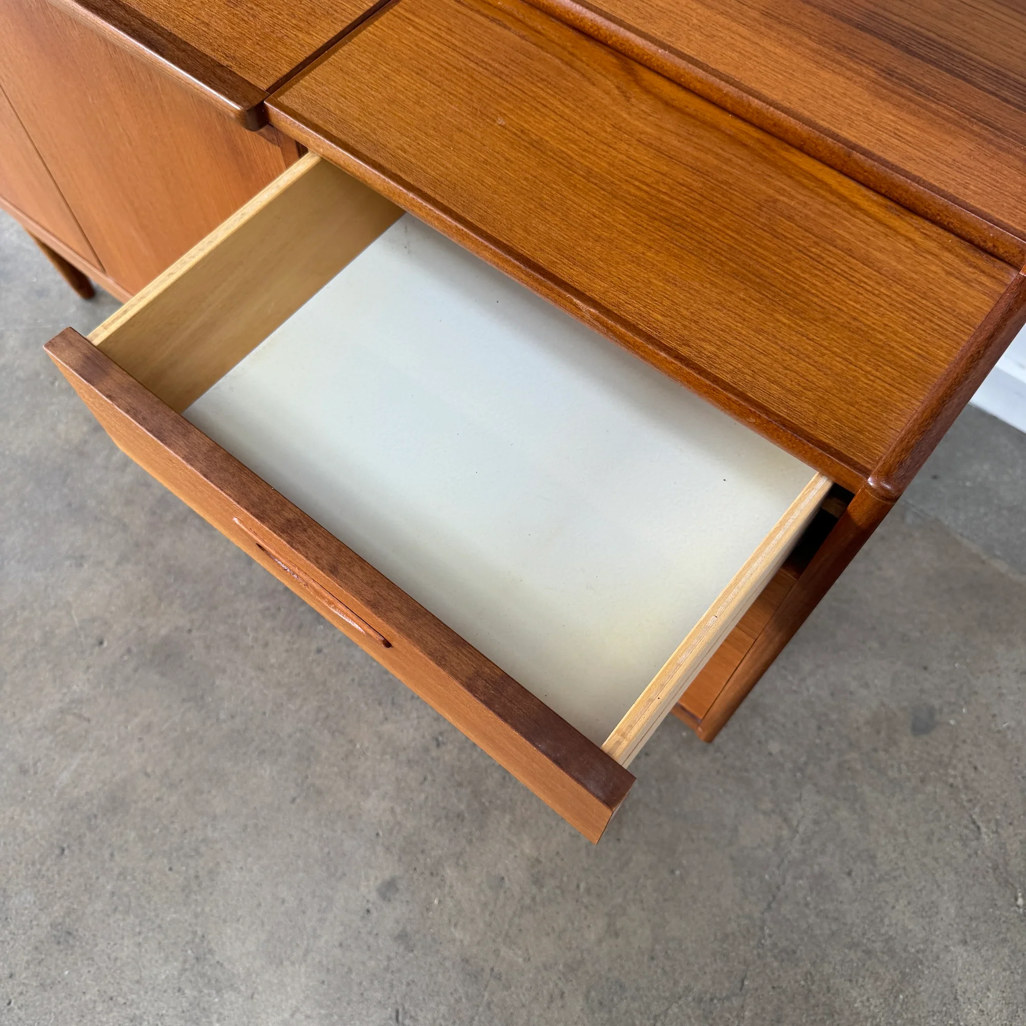 Danish Modern Teak Highboard with Hutch & Secretary Desk, 1960s - Image 7