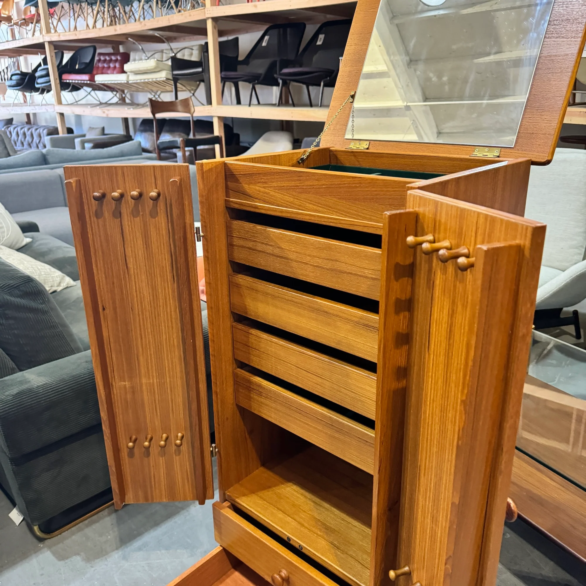 Danish Modern Teak Jewelry Cabinet by Fbj Mobler of Denmark - Image 10