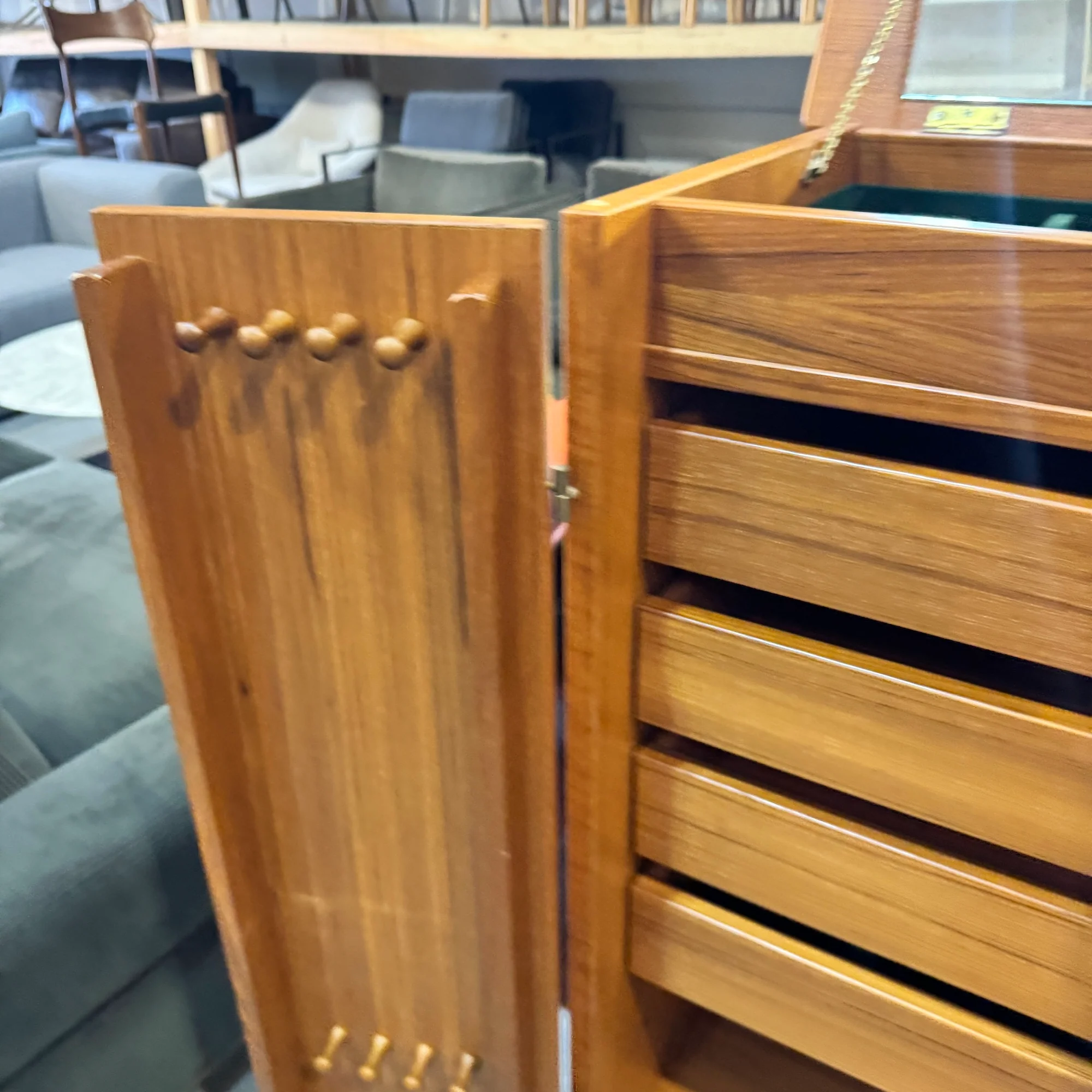 Danish Modern Teak Jewelry Cabinet by Fbj Mobler of Denmark - Image 7