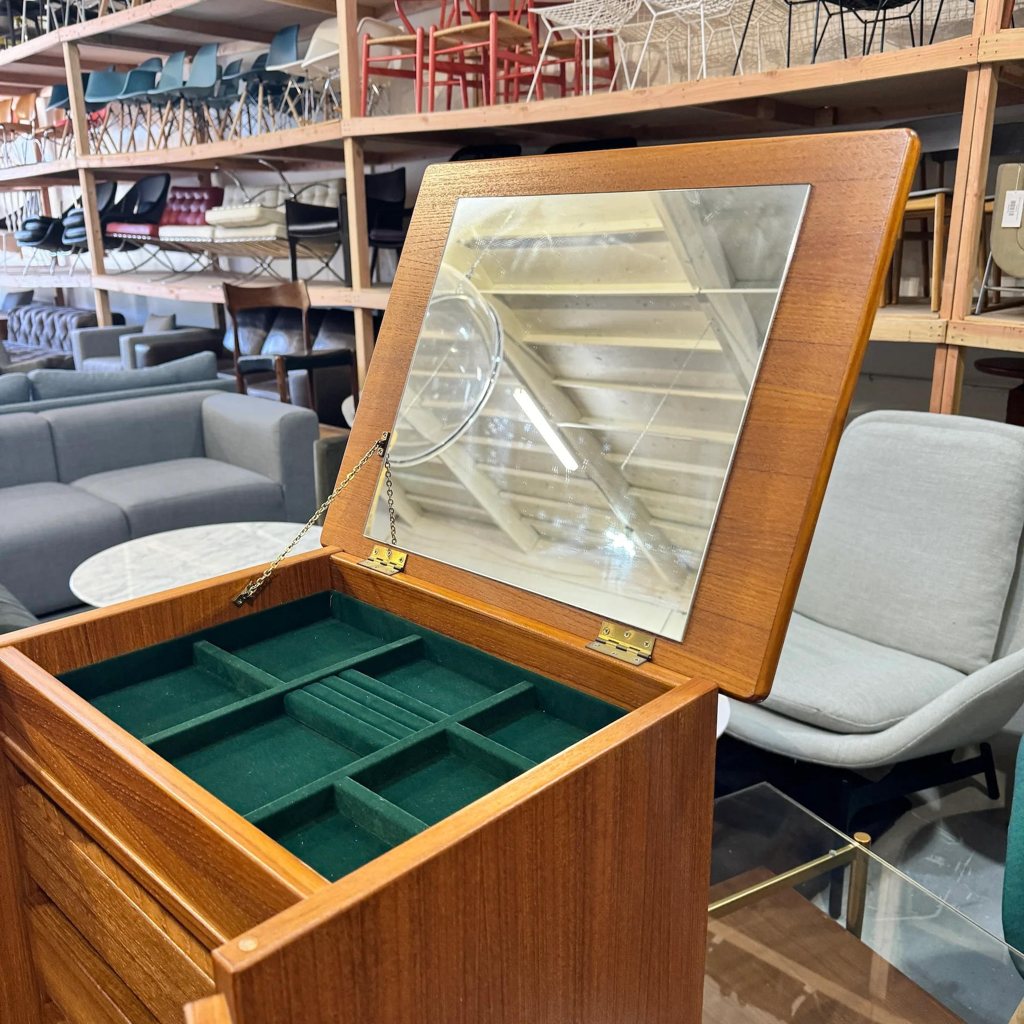 Danish Modern Teak Jewelry Cabinet by Fbj Mobler of Denmark - Image 9
