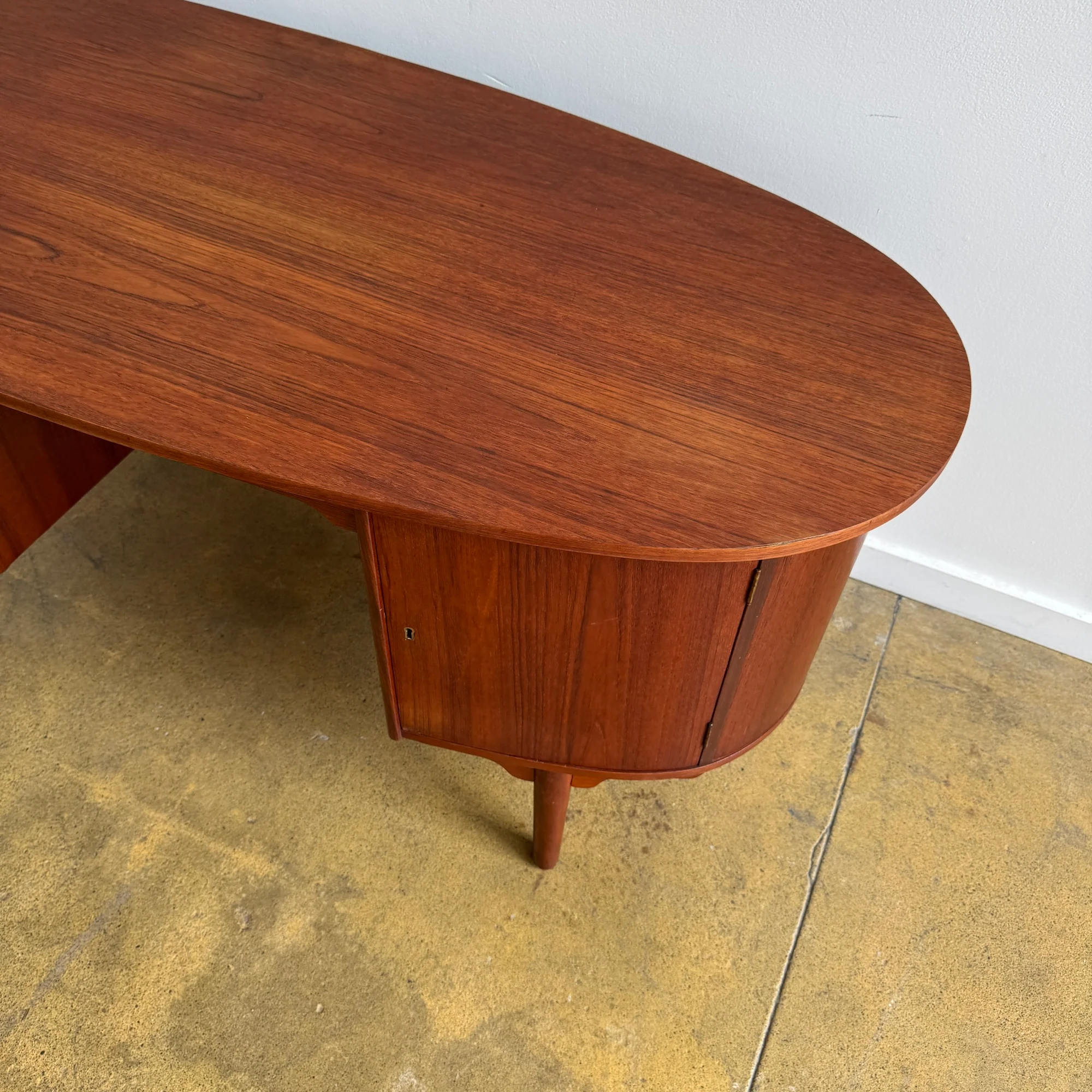 Danish Modern Teak Kidney Shape Desk, 1960s - Image 7