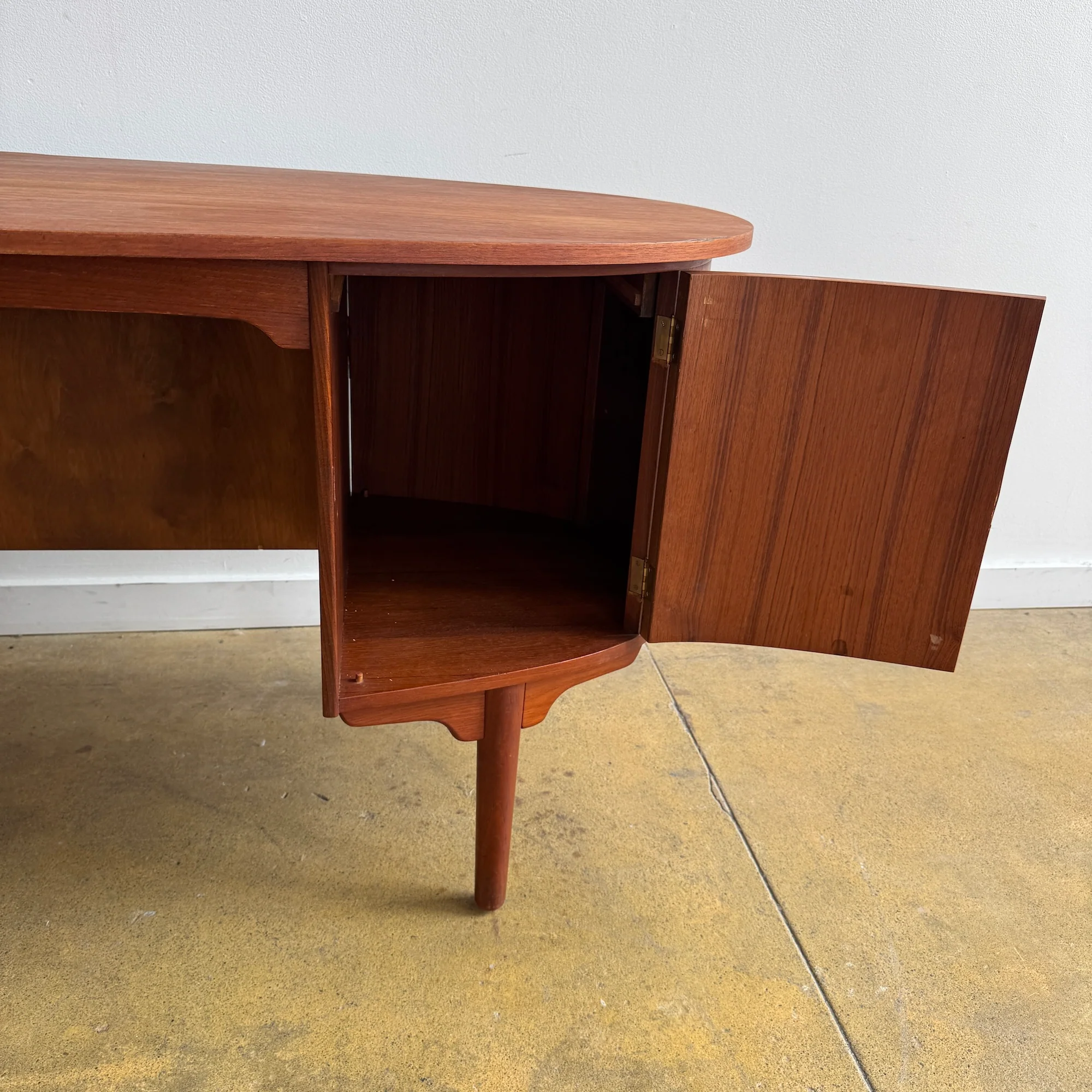 Danish Modern Teak Kidney Shape Desk, 1960s - Image 9
