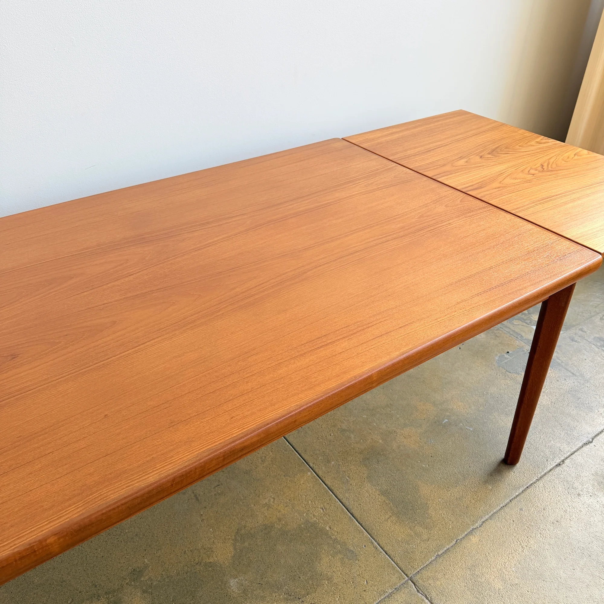 Danish Modern Teak Large Expandable Table by Henning Kjærnulf (Refinished) - Image 9