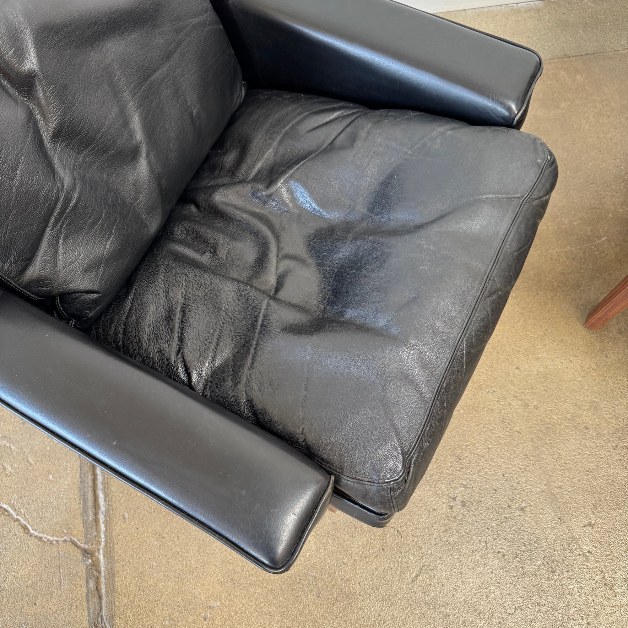 Danish Modern Teak Leather Lounge Chairs by Langfeld Design for ESA - Image 5