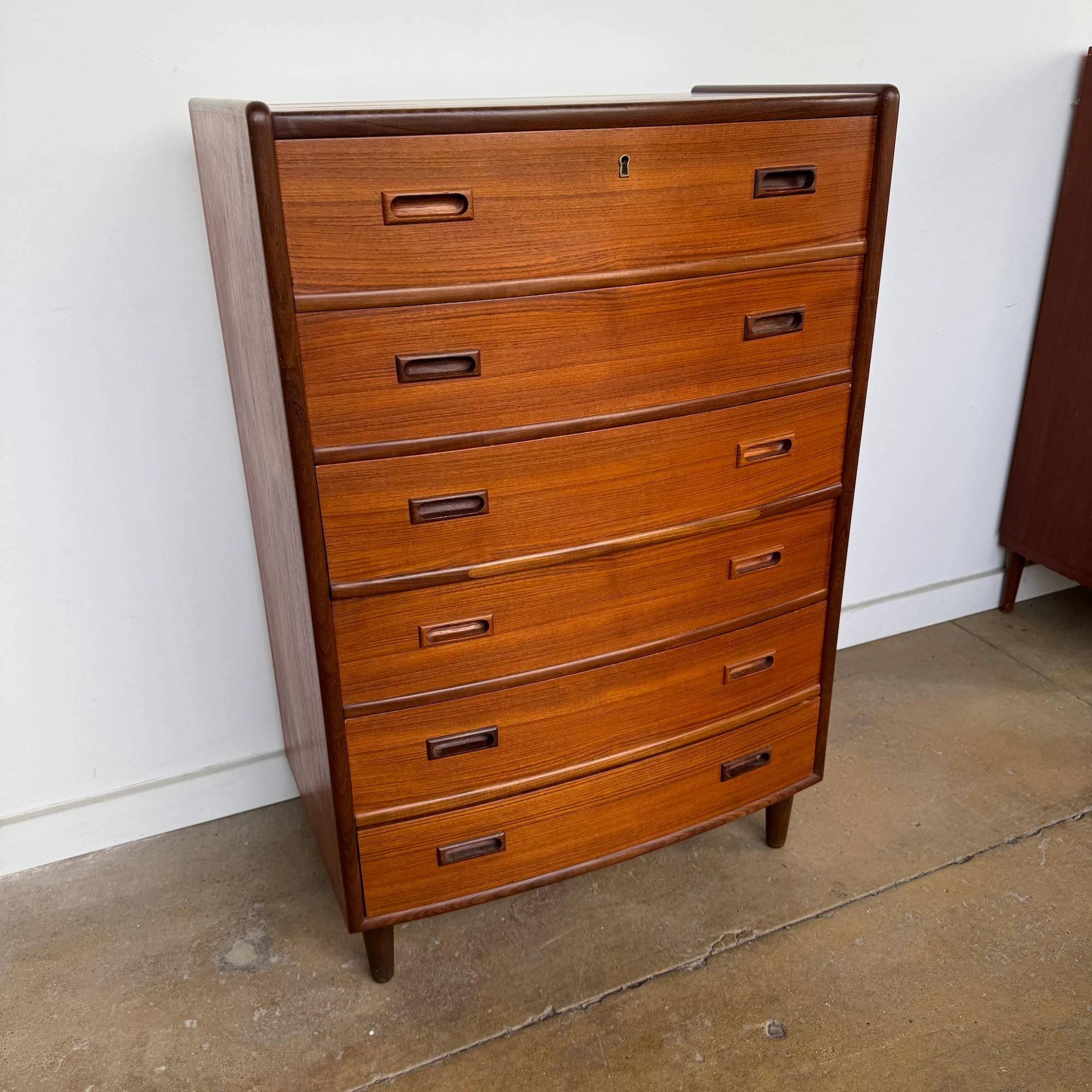Danish Modern Teak Medium Size Tallboy Dresser - Image 4