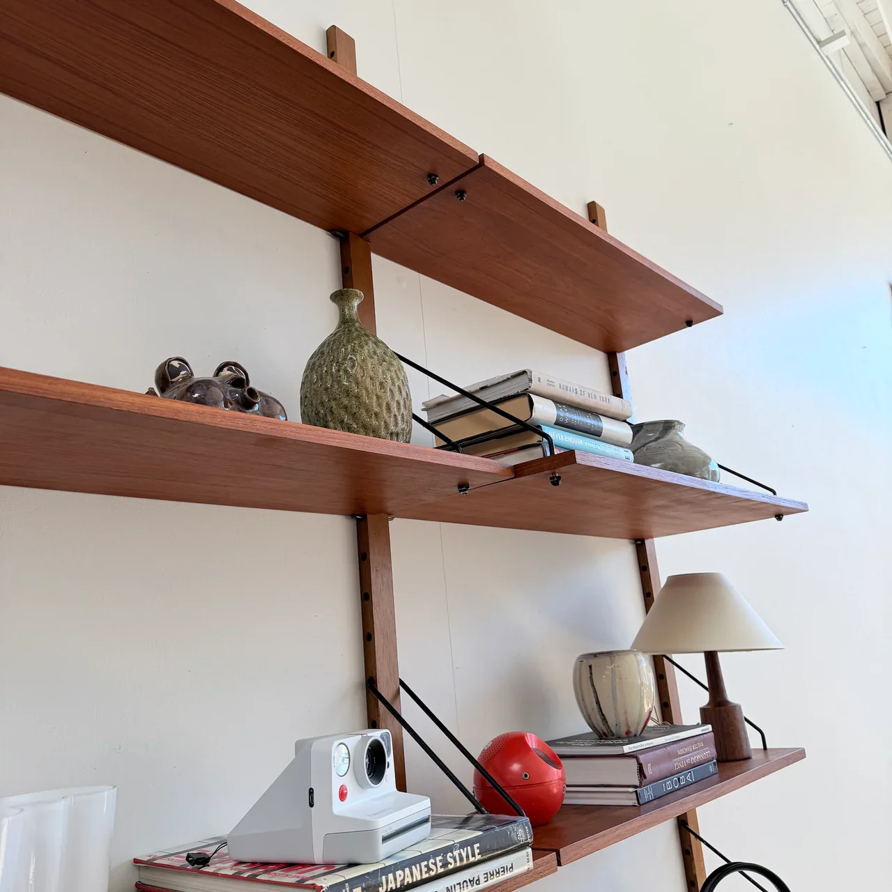 Danish Modern Teak Modular Two Bay Wall Unit - Image 5