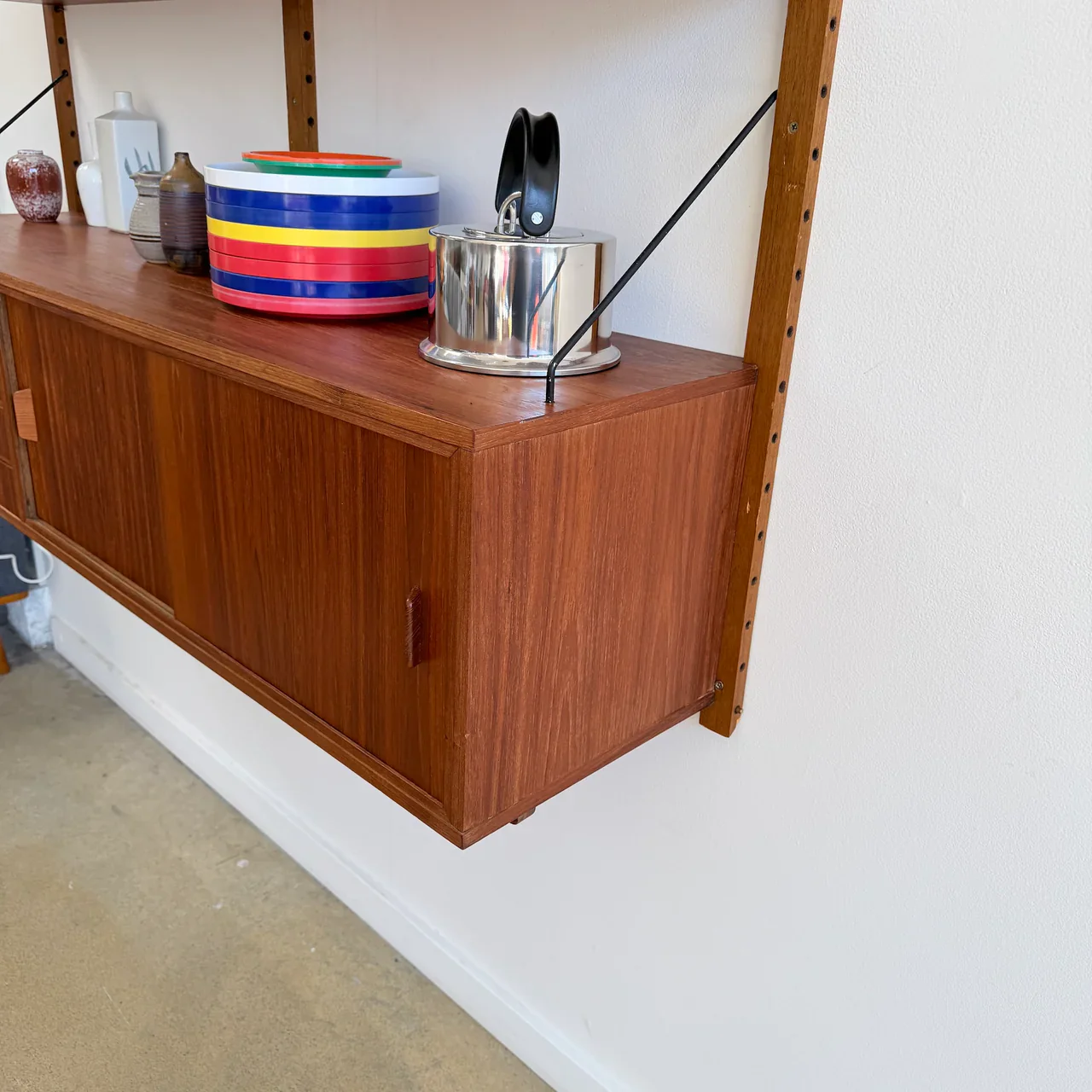Danish Modern Teak Modular Two Bay Wall Unit - Image 6