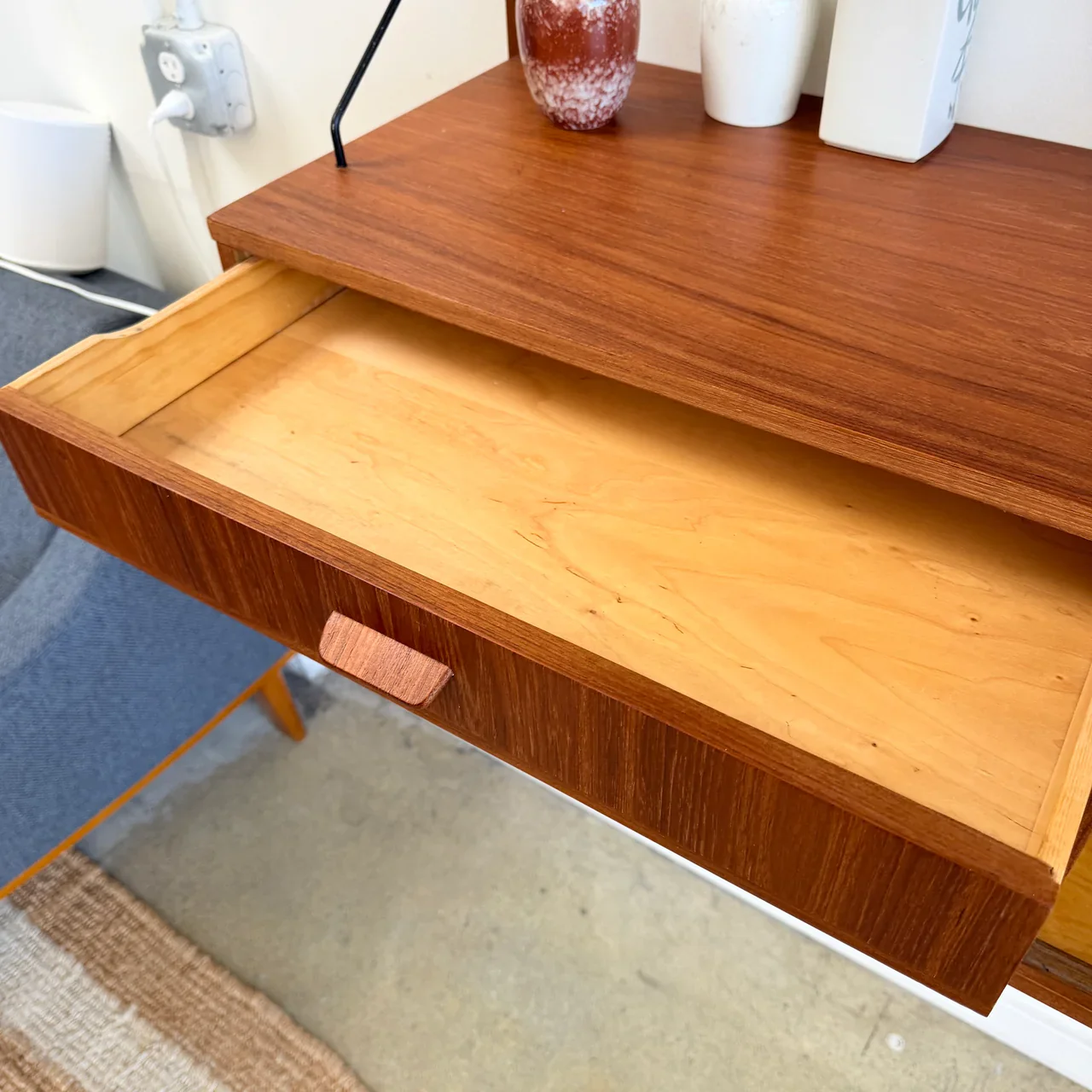 Danish Modern Teak Modular Two Bay Wall Unit - Image 7