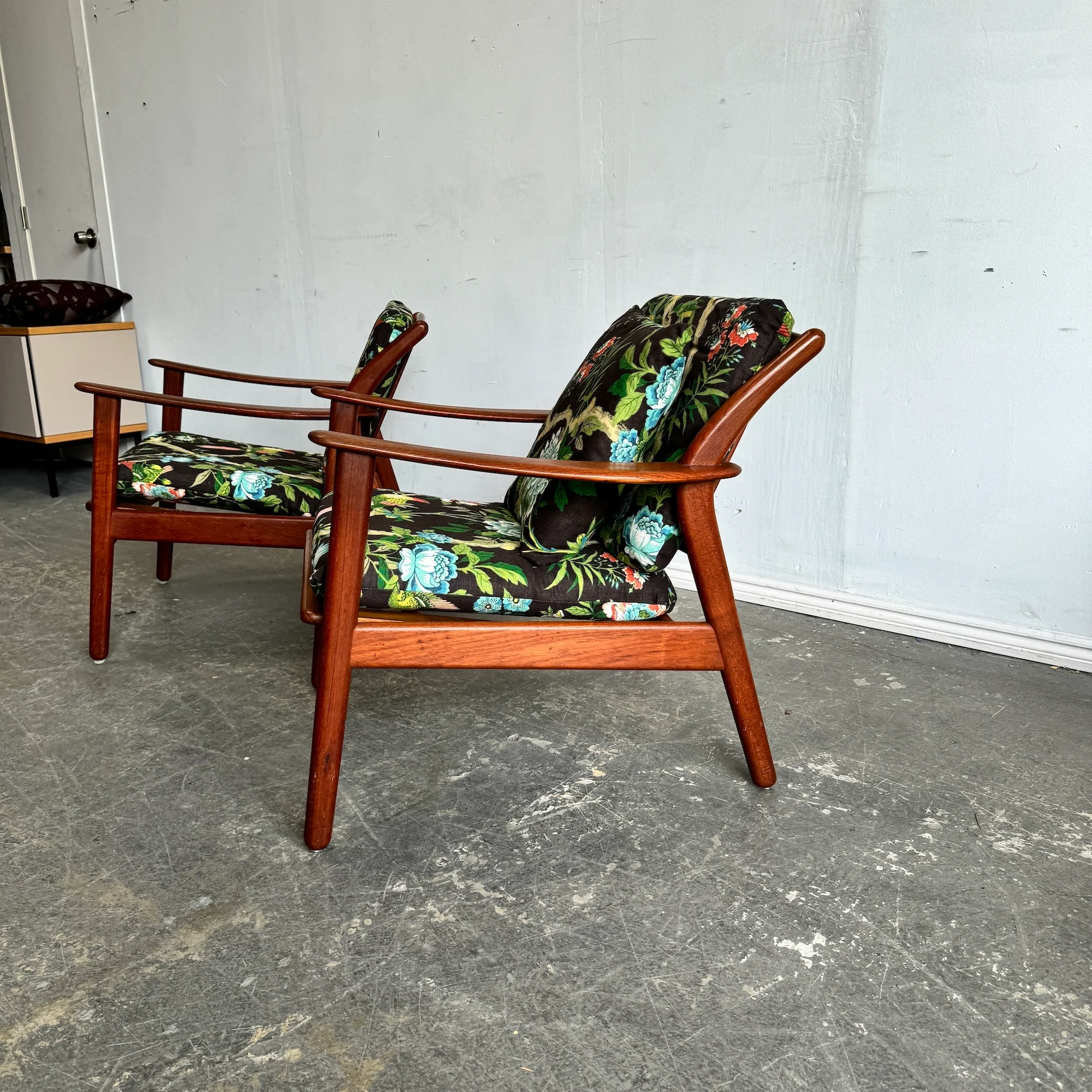 Danish Modern Teak sculpture chair set of 2 - Image 5