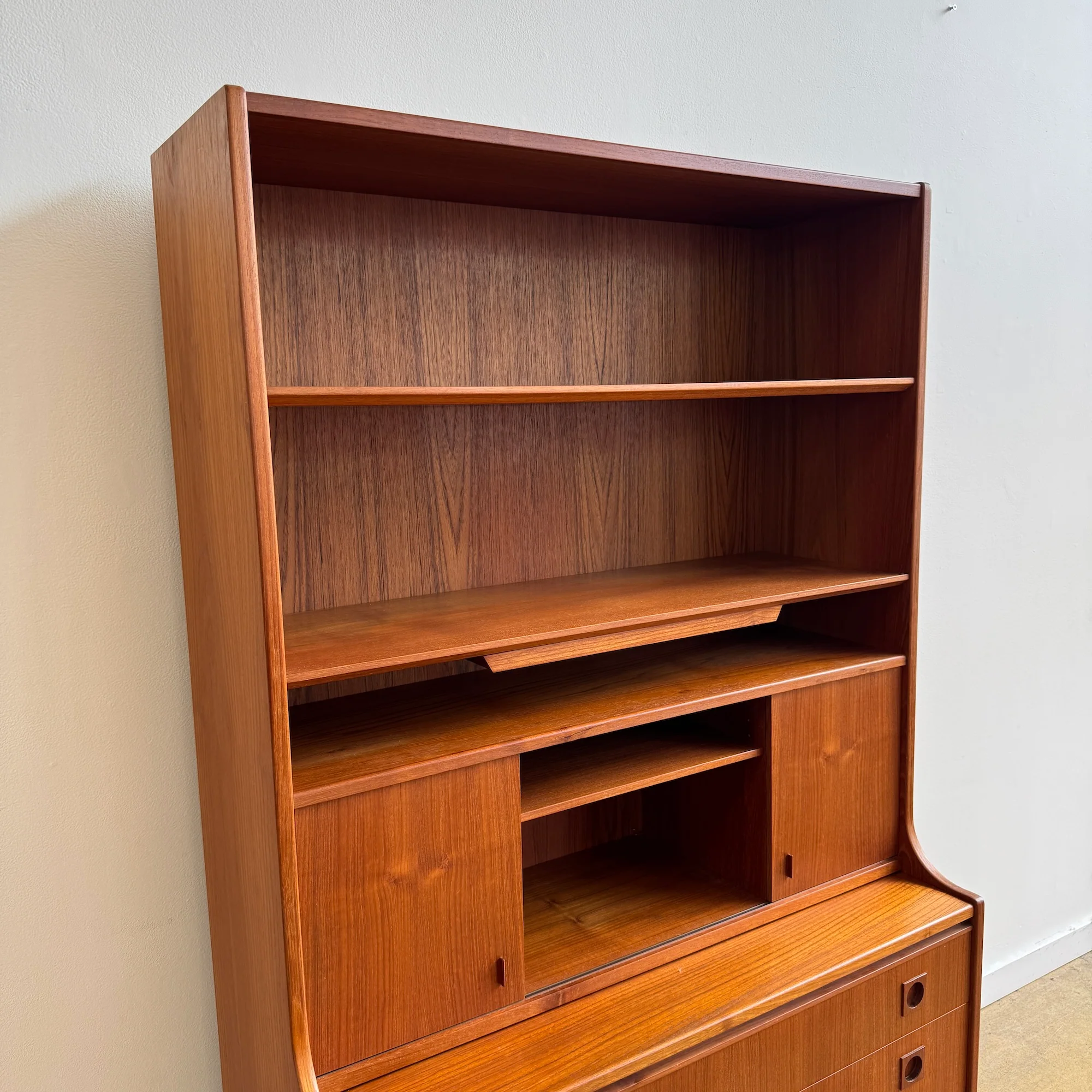 Danish Modern Teak Secretary Cabinet with Vanity & Drawers, 1960s - Image 7