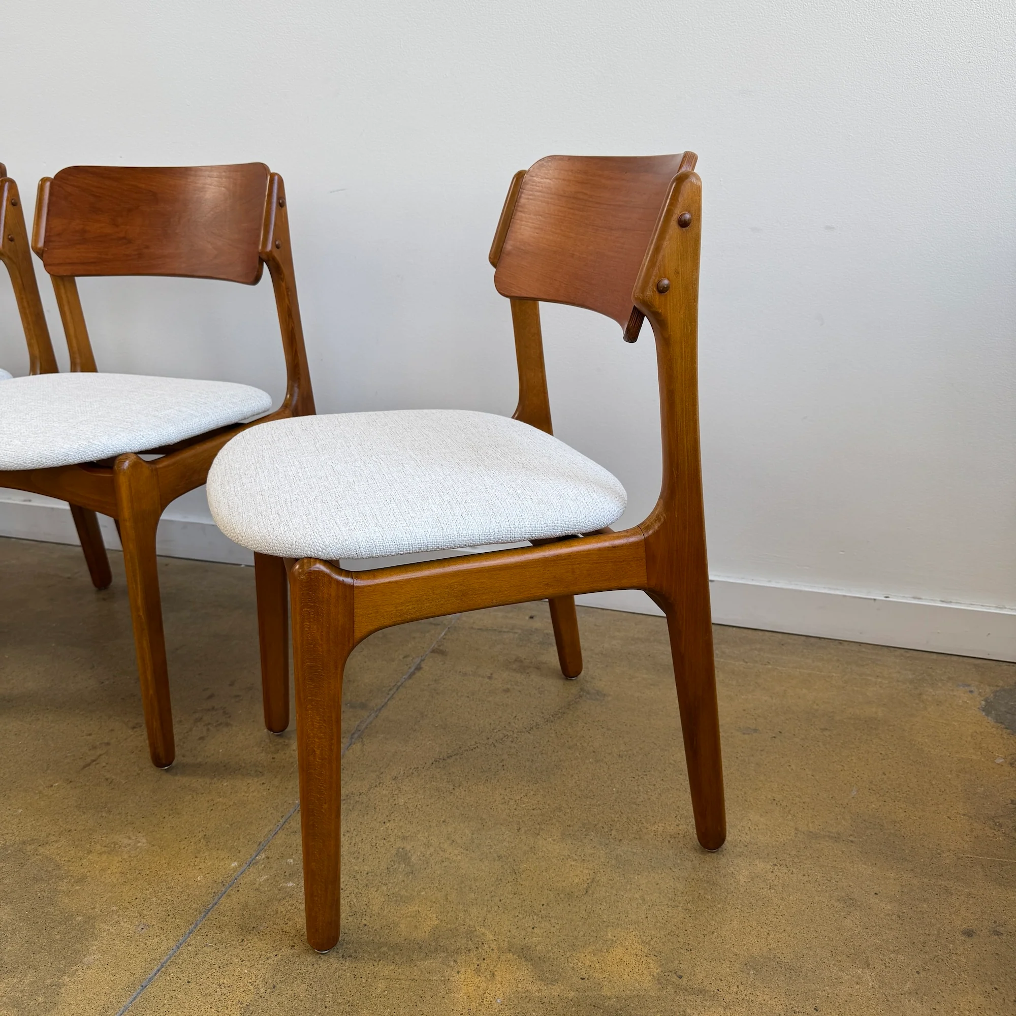 Danish Modern Teak set of 4 dining chairs by Erik Buch for O.D. Mobler - Image 4
