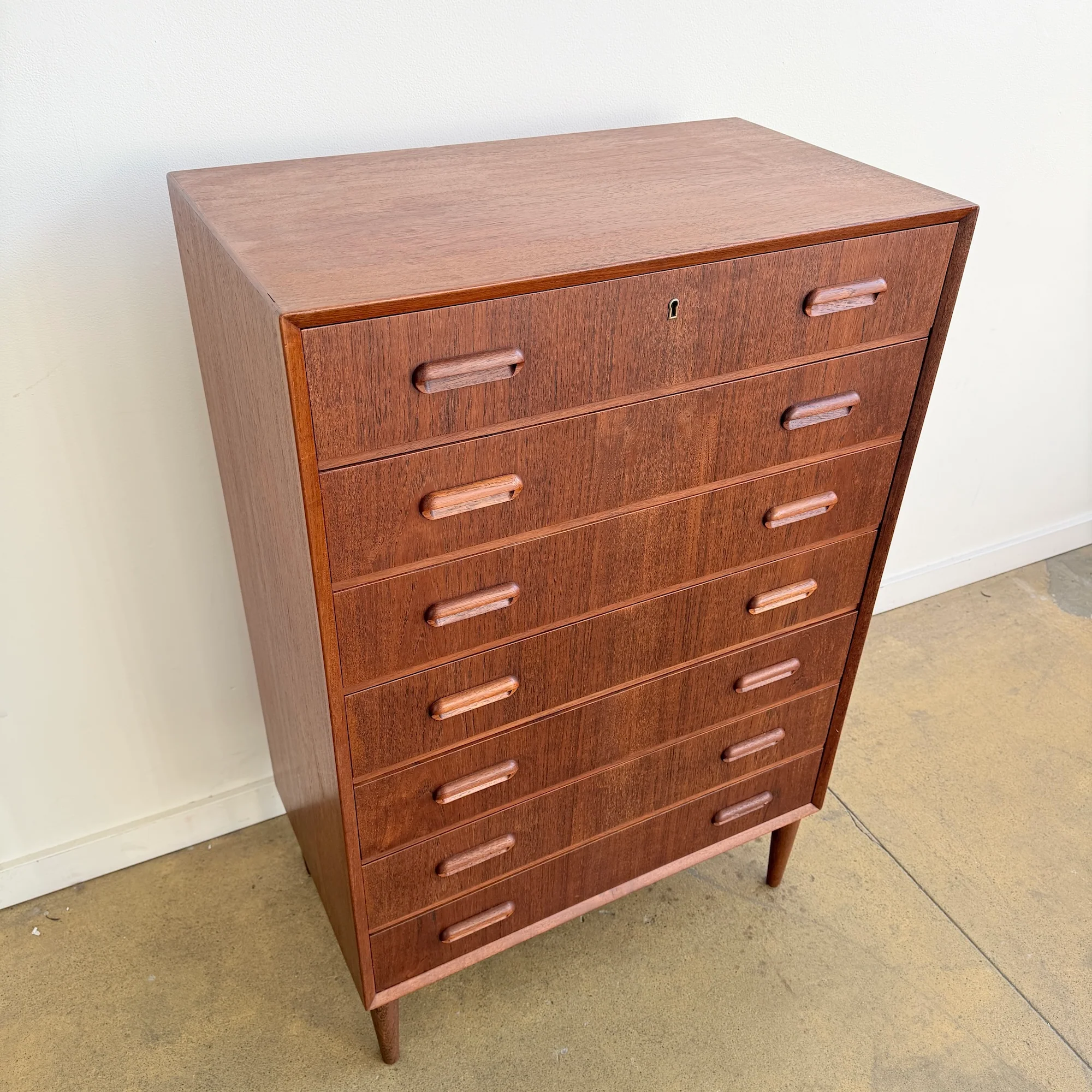 Danish Modern Teak Tallboy Dresser by Borge Seindal for Westergaard Møbelfabrik - Image 6