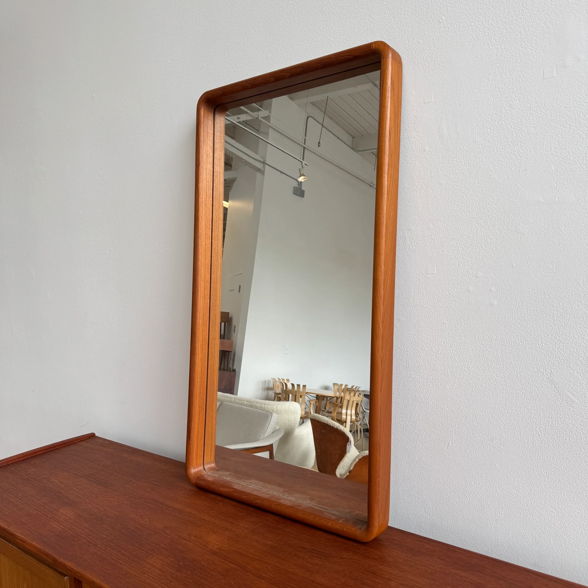 Danish Modern Teakwood Big Wall Mirror No. 206 by Aksel Kjersgaard