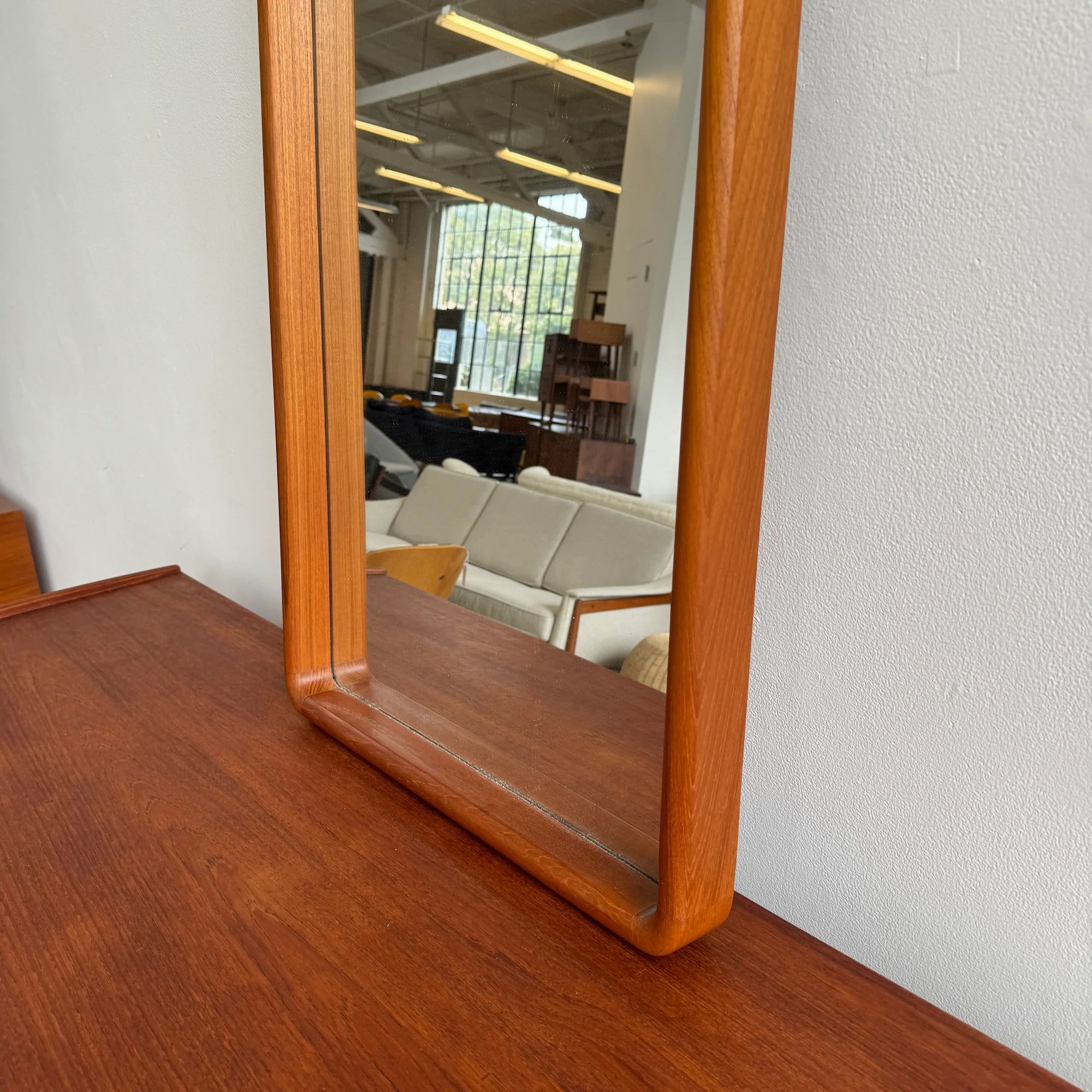 Danish Modern Teakwood Big Wall Mirror No. 206 by Aksel Kjersgaard - Image 5