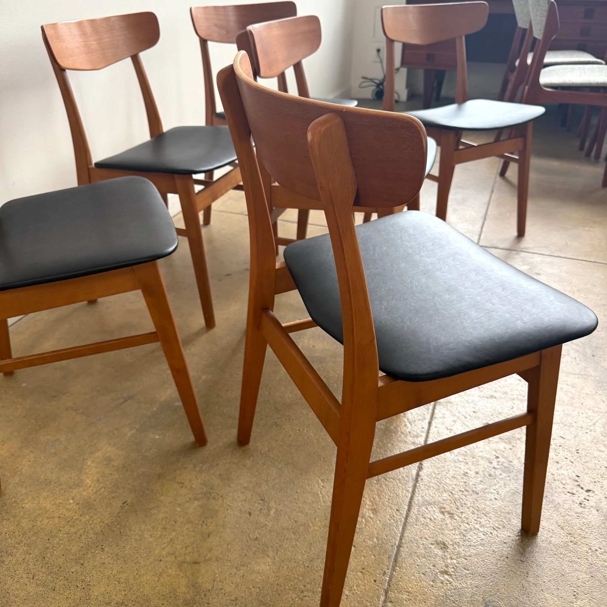 Danish Modern Teakwood set of 6 chairs by Farstrup (New Upholstery) - Image 6
