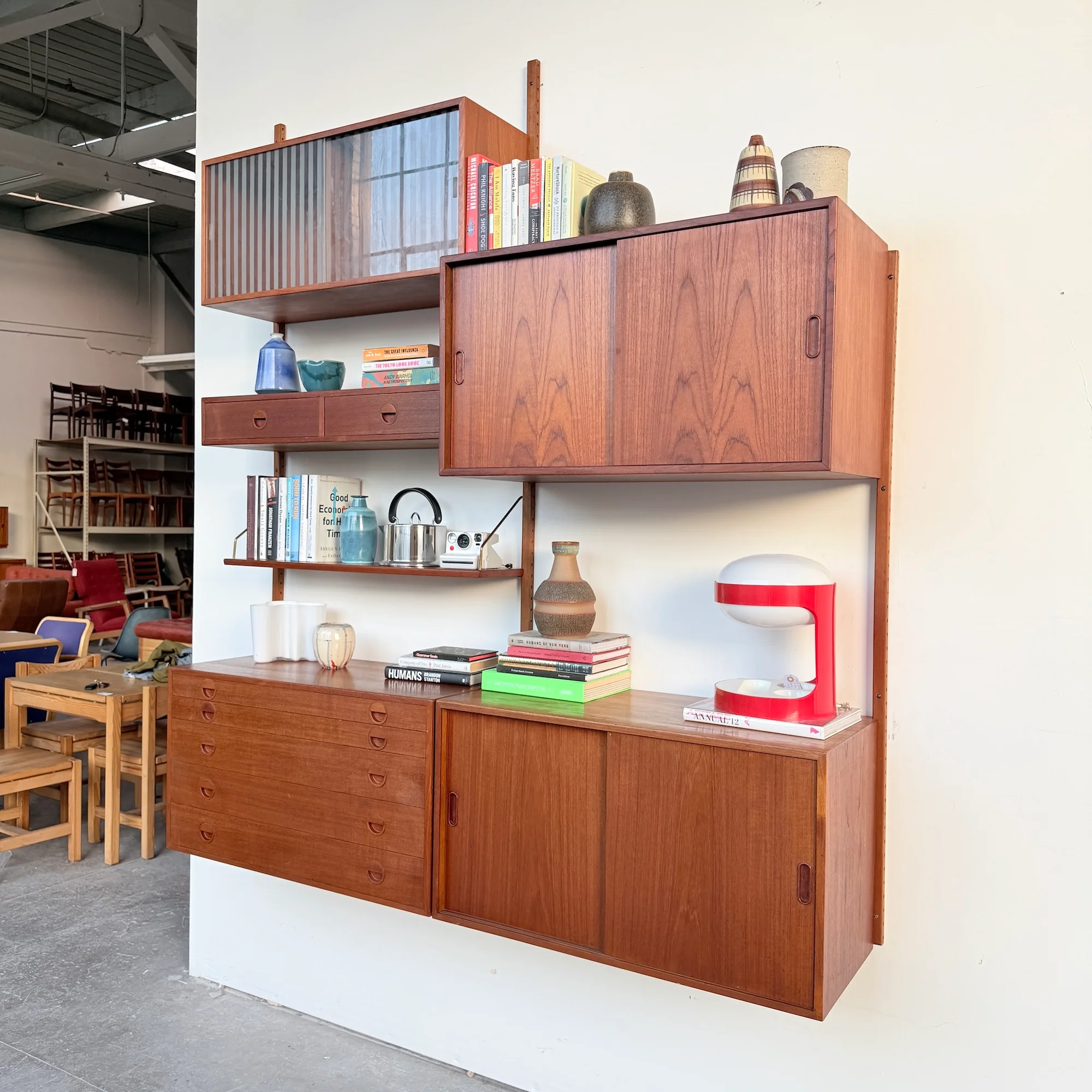Danish Modern Teakwood Wall Unit System by HG Furniture - Image 2