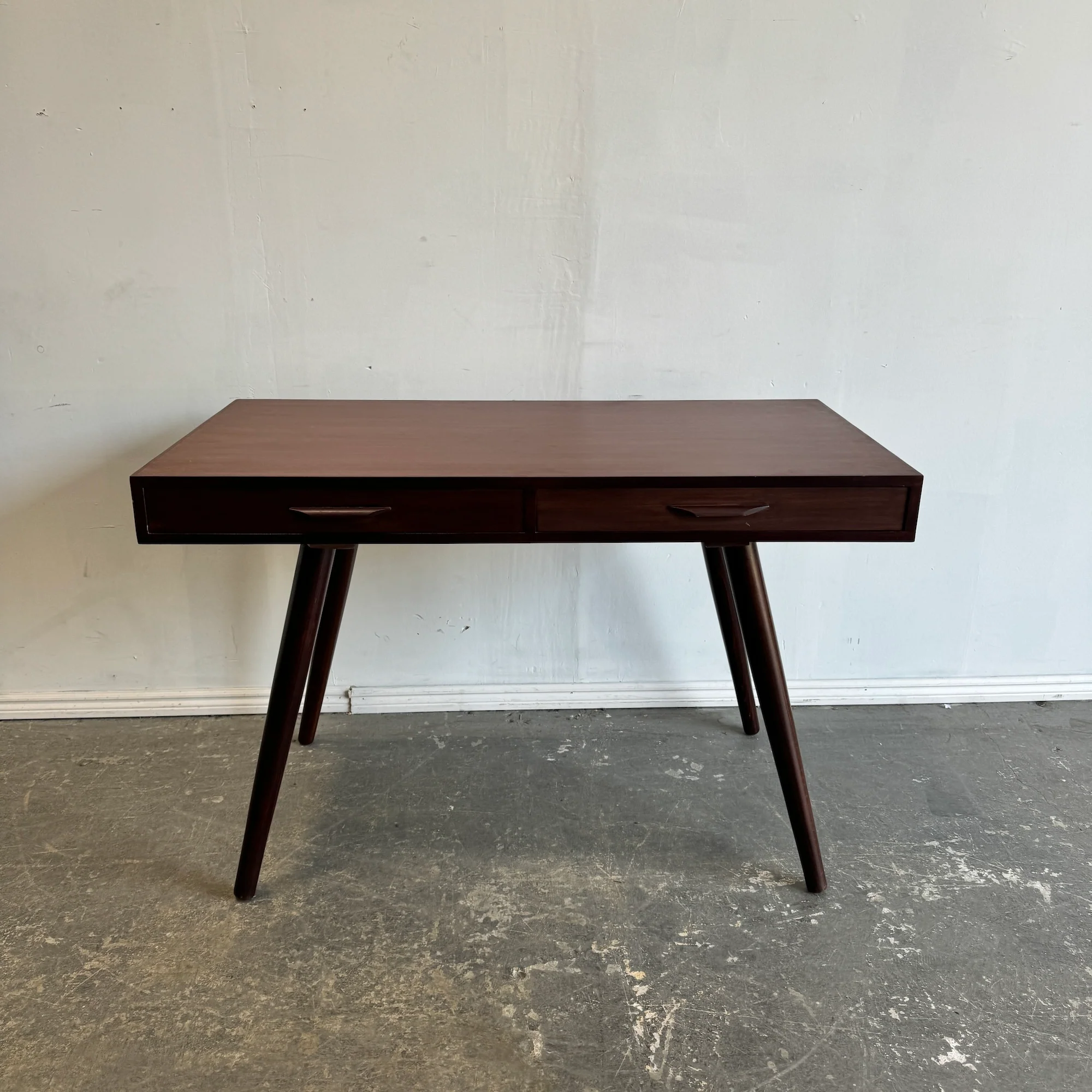 Danish Modern Two drawer Minimalist Desk - Image 2