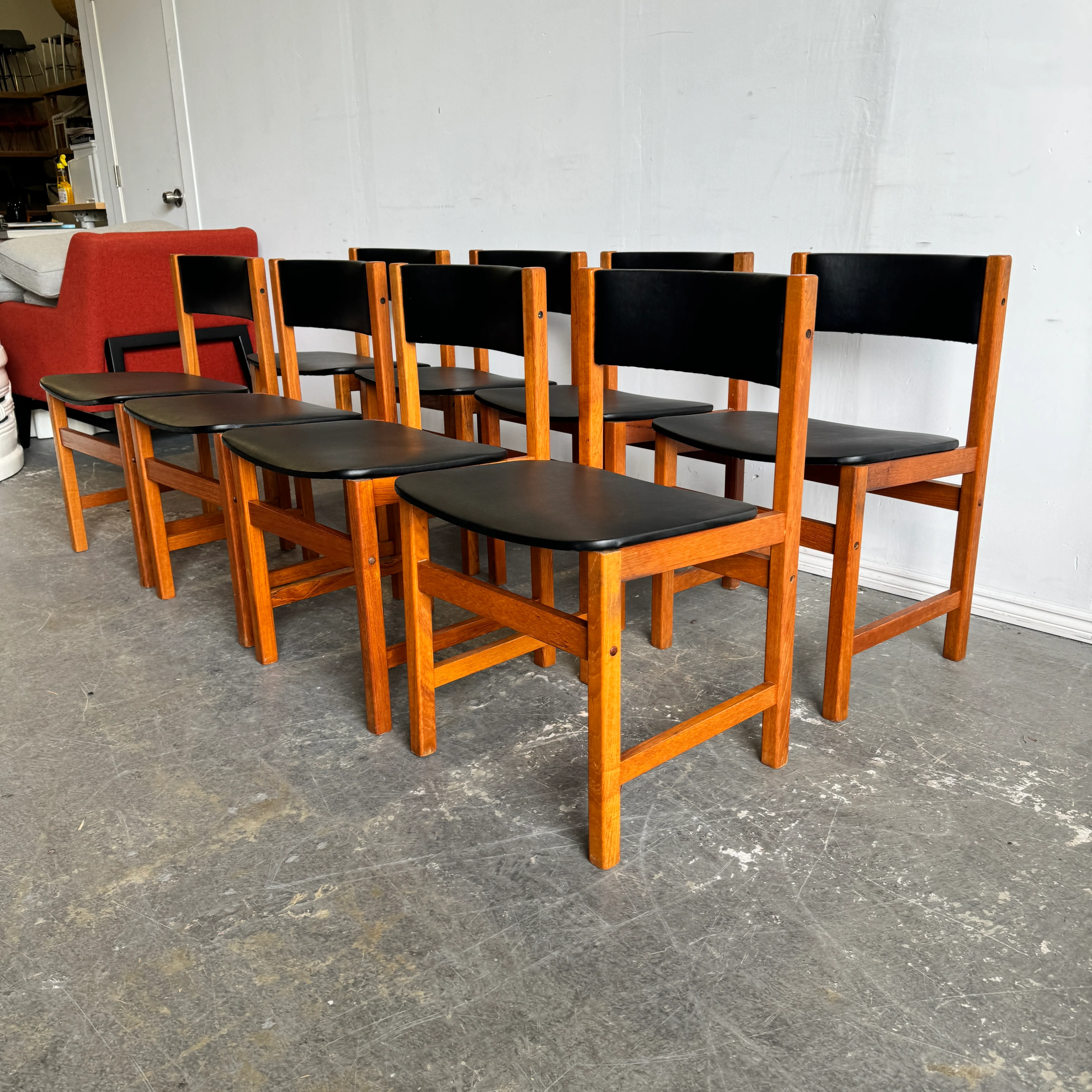 Danish Set of 8 Benny Linden teak dining chairs - Image 2