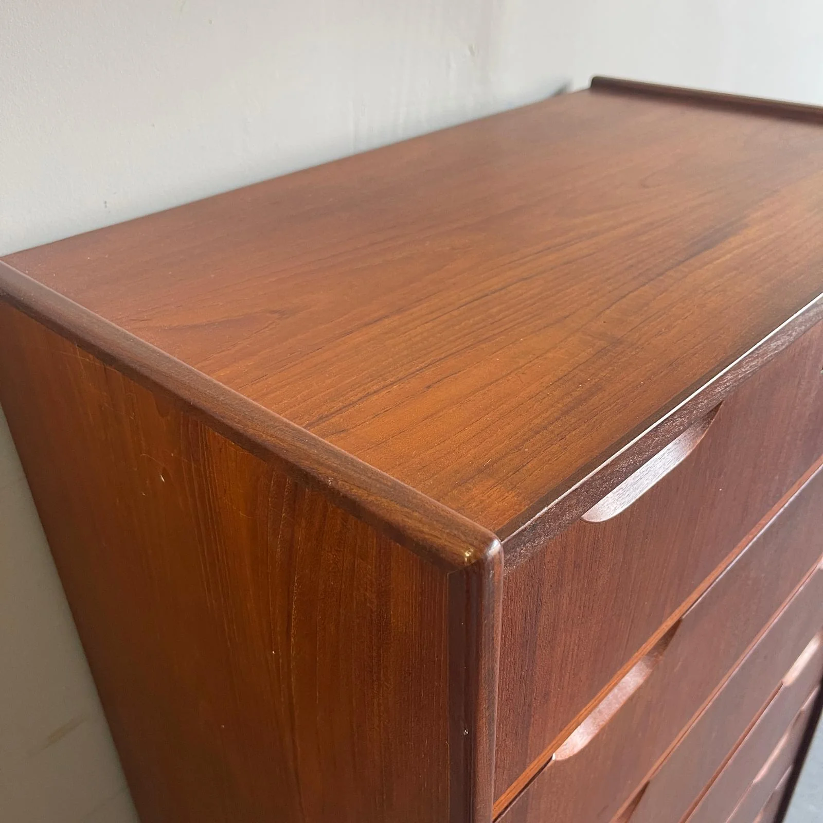 Danish Tall Vintage Teak Chest of Drawers, 1960s - Image 5