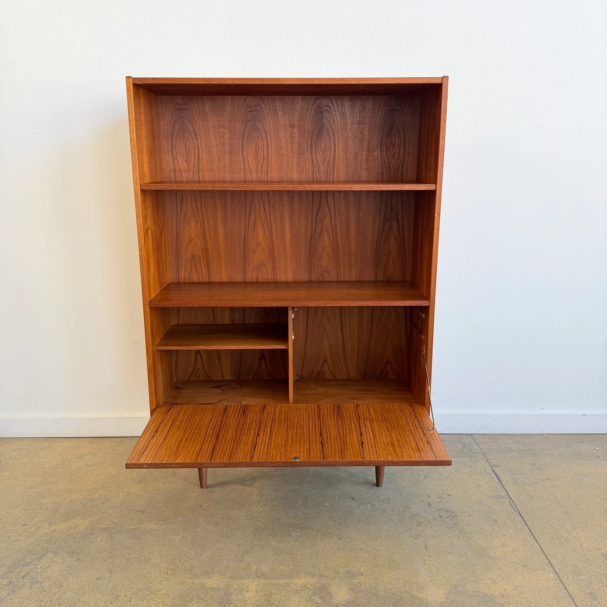 Danish Teak Bookcase With Drop-Down Door by Clausen , 1960s - Image 3