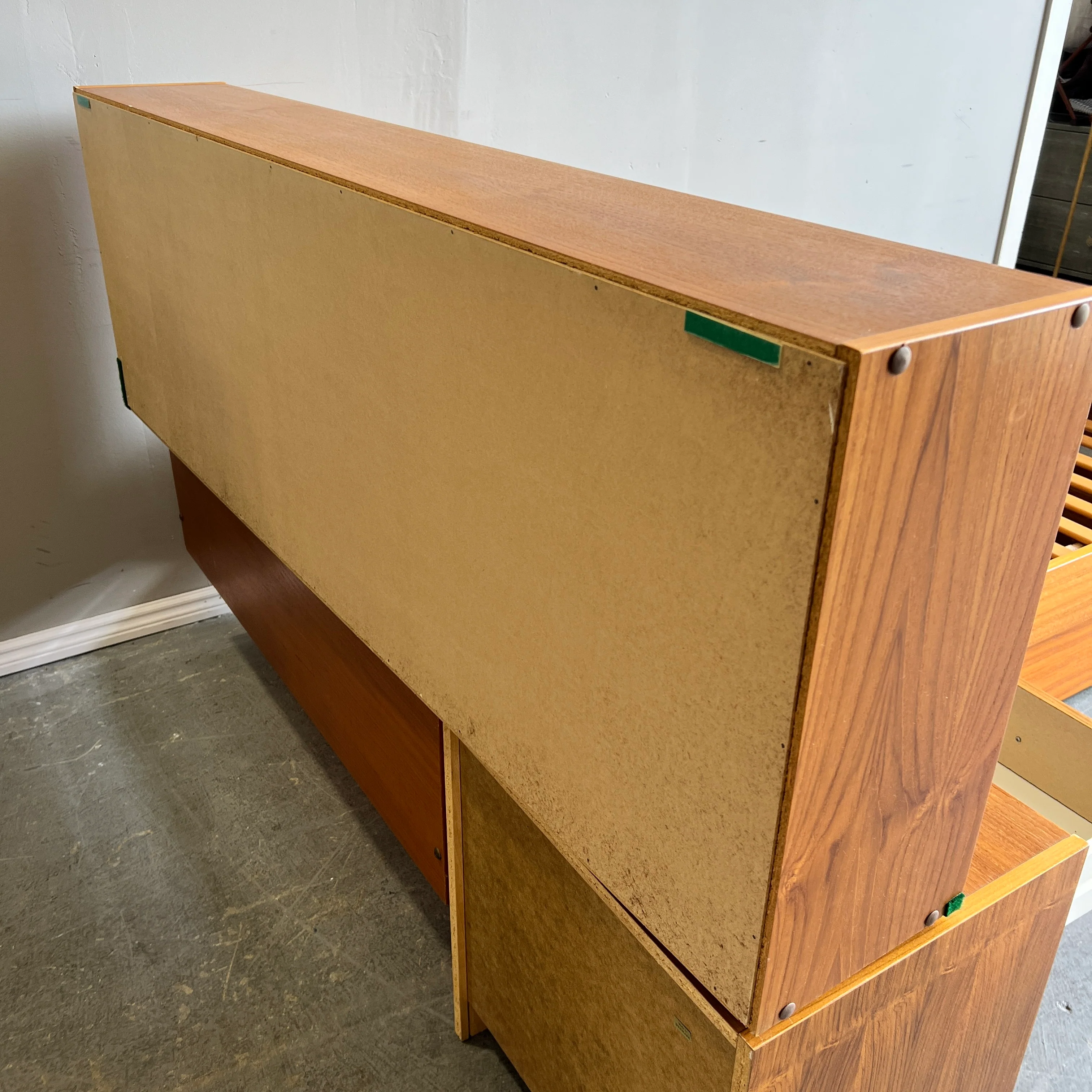 Danish Teak Mid century modern Twin bed with shelf built in and pullout storage - Image 4