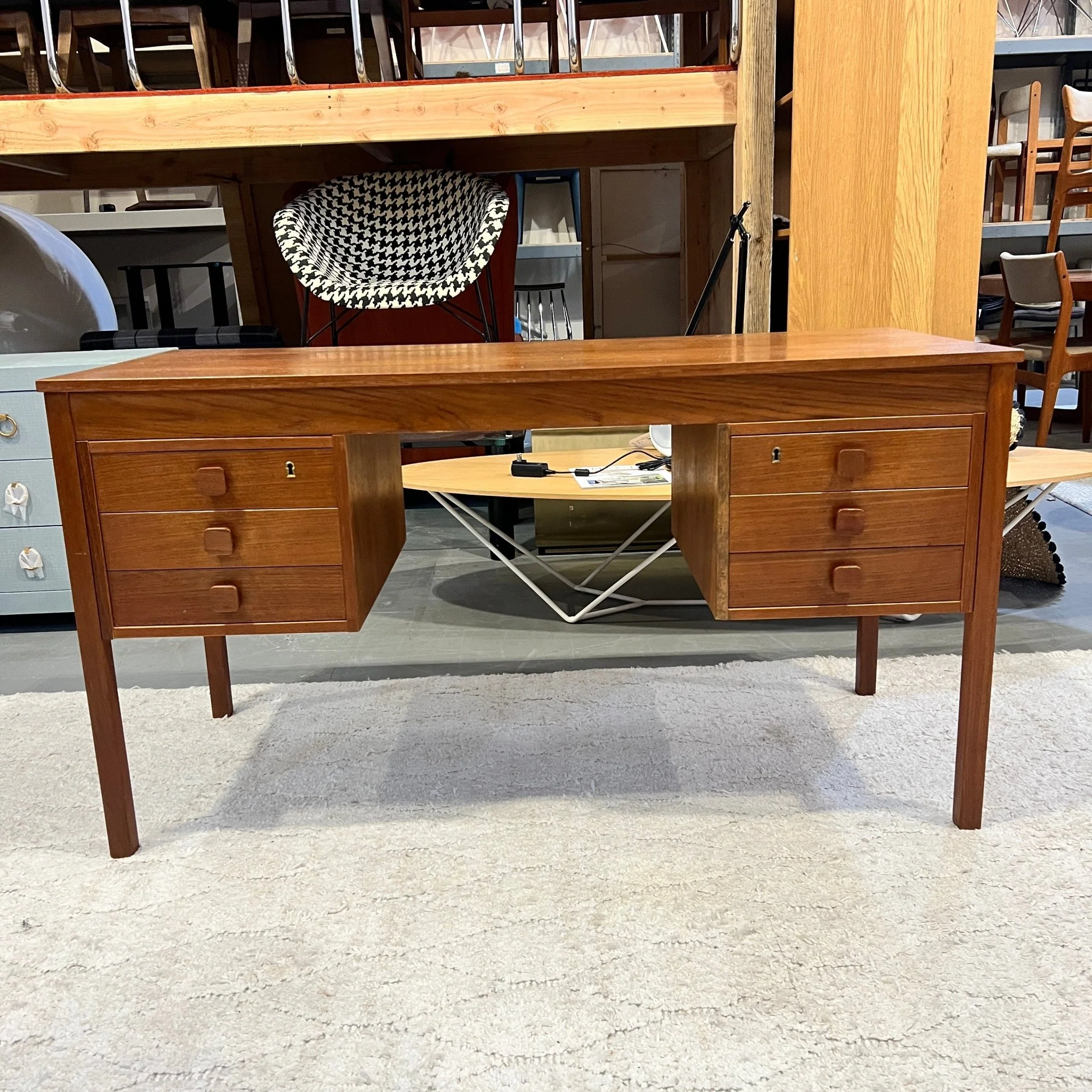 Danish teak Midcentury modern desk by Domino Mobler. - Image 6