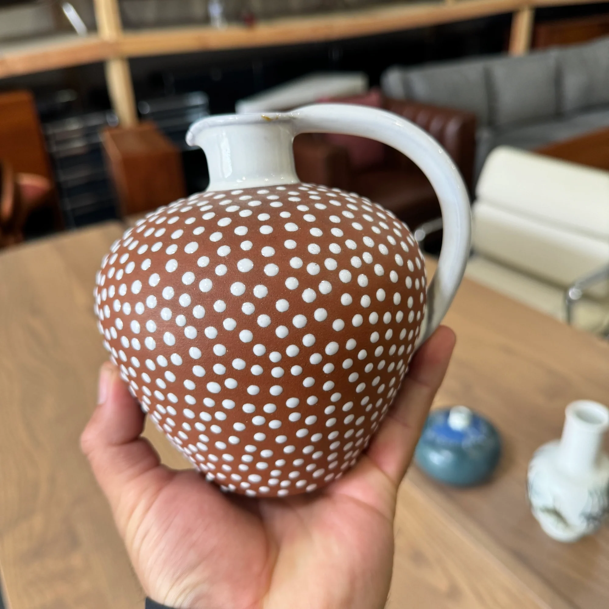 Danish Zeuthen Keramik Denmark Redware Pottery Pitcher - Image 5
