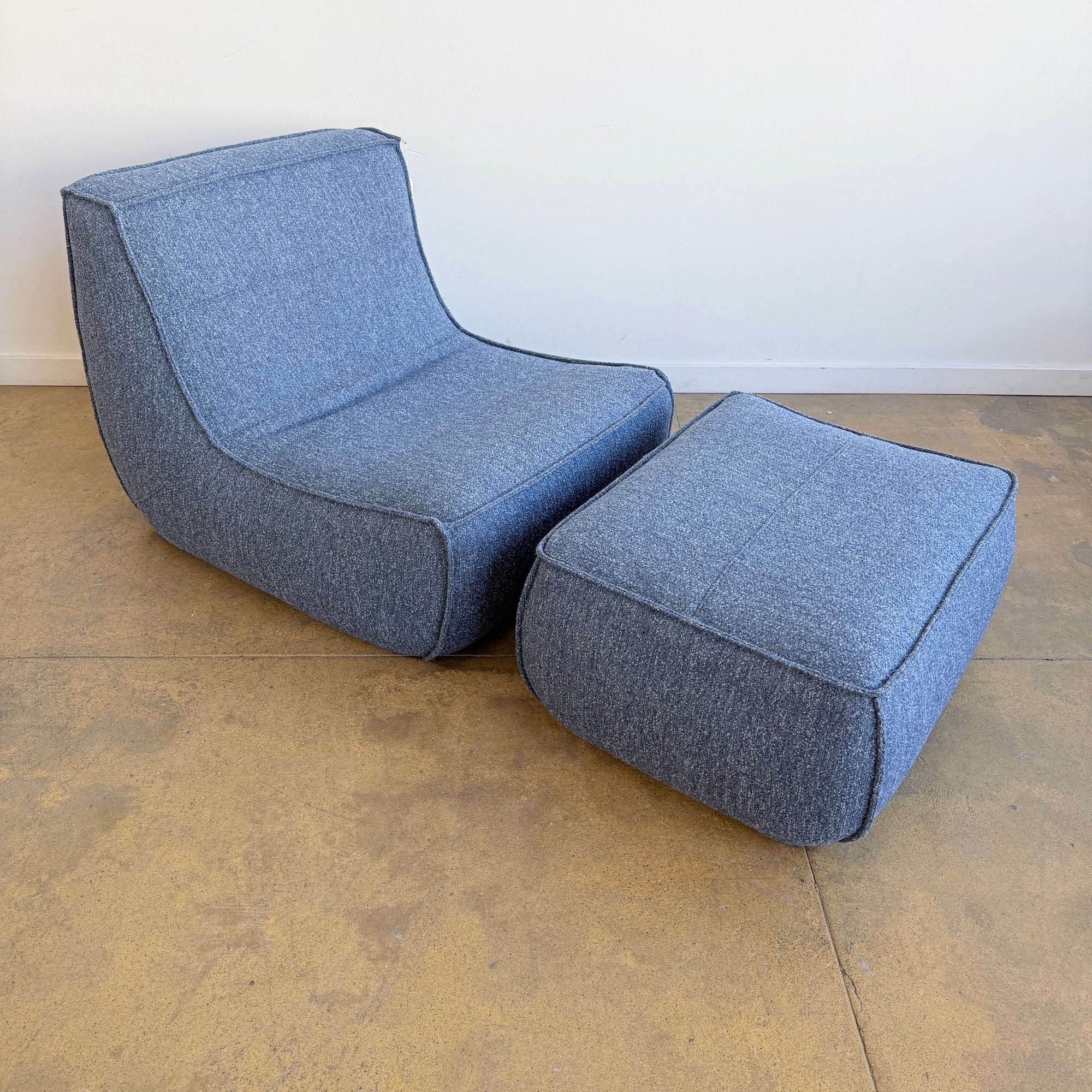 Dellarobbia Rosen Italian Boucle Chair & Ottoman - Image 4